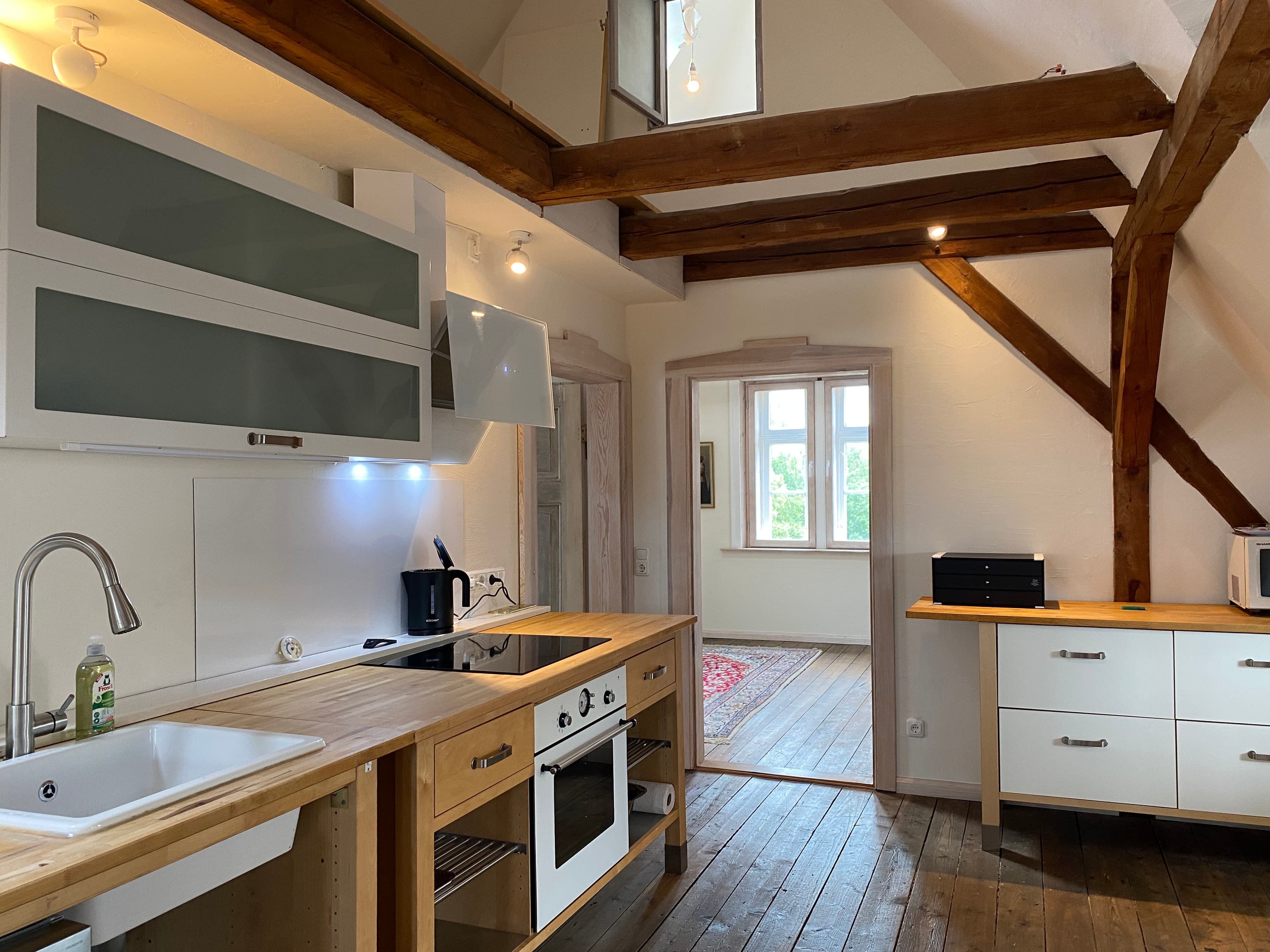 Küche in der Ferienwohnung Otto Haesler in Hermannsburg