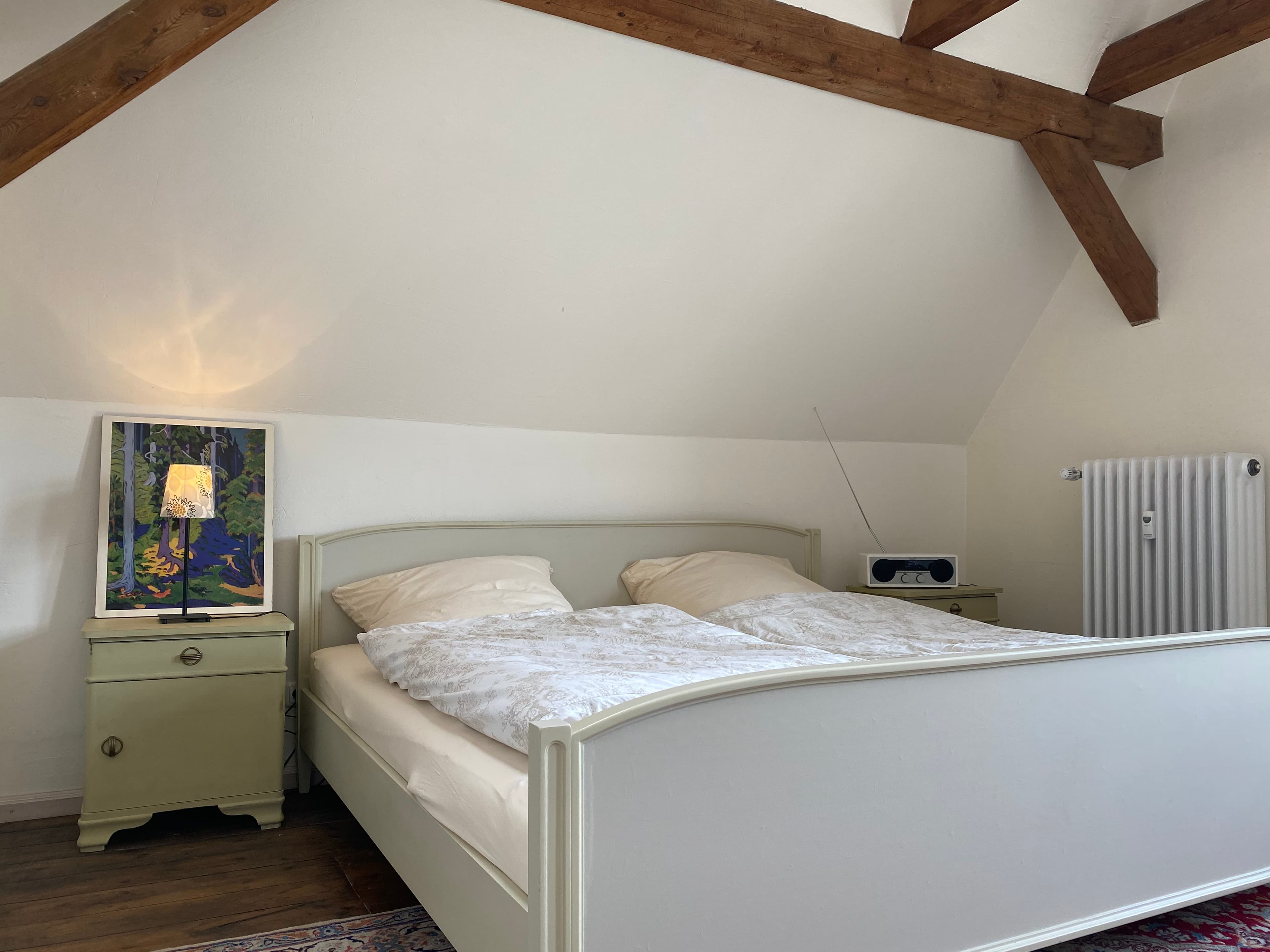 Schlafzimmer in der Ferienwohnung Otto Haesler in Hermannsburg