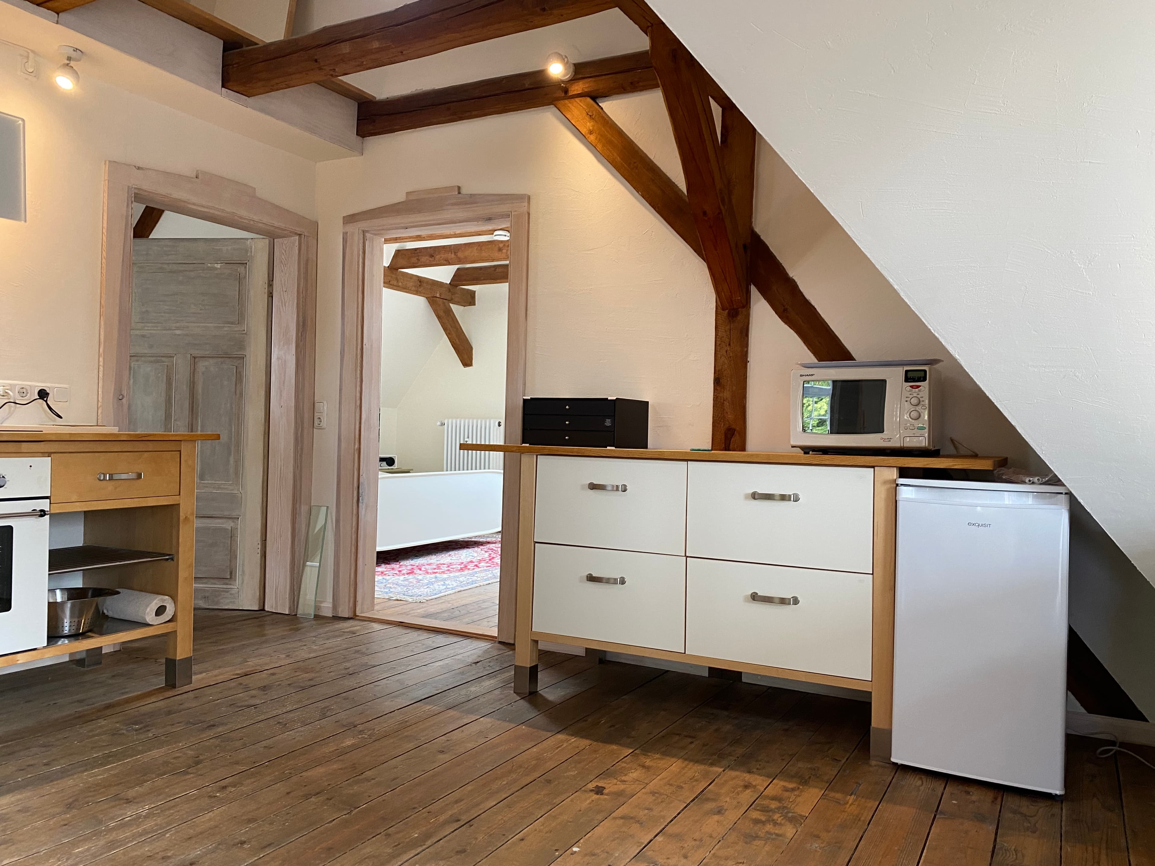 Küche in der Ferienwohnung Otto Haesler in Hermannsburg