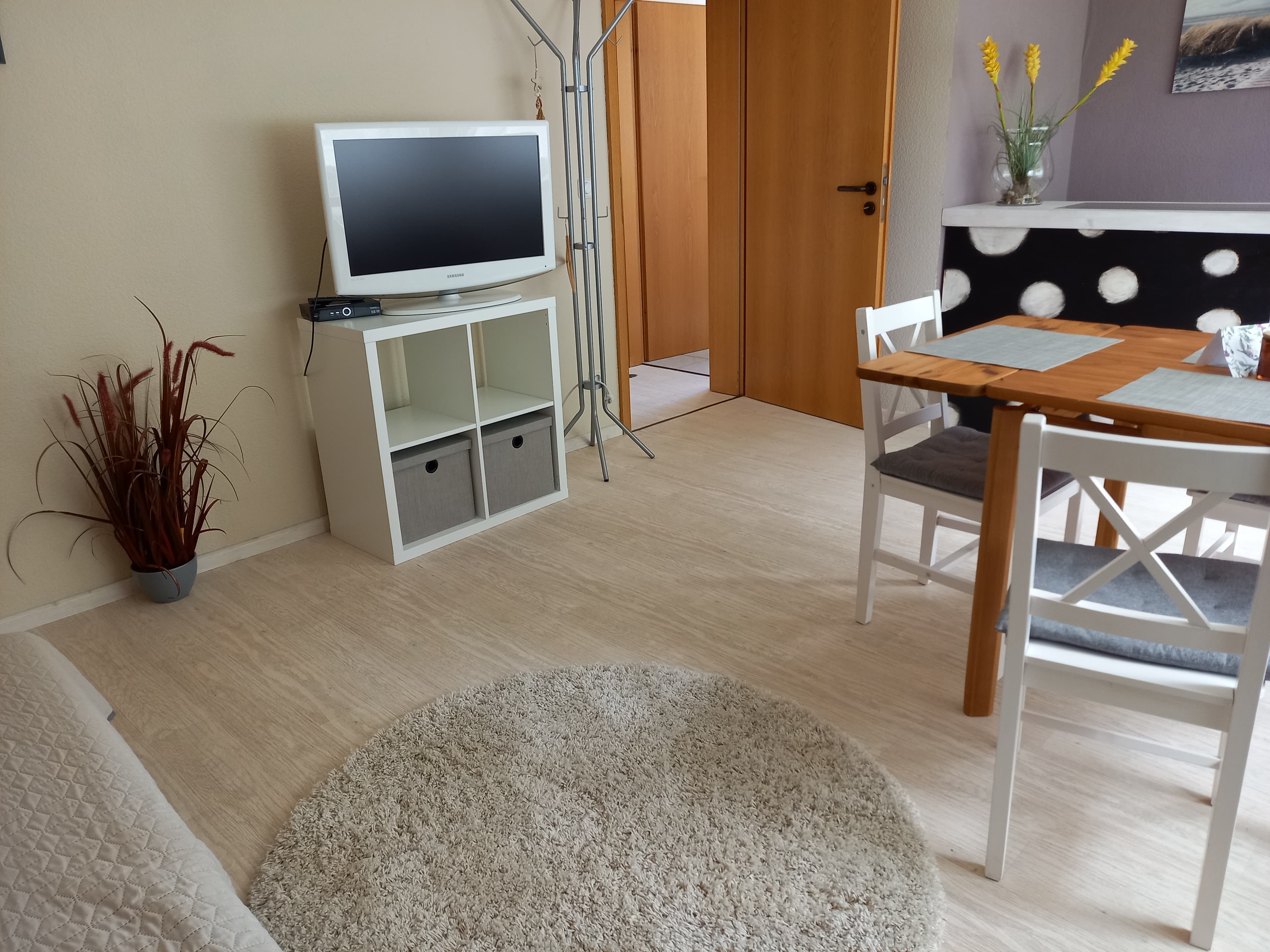 Wohnzimmer in der Ferienwohnung Backebergsmühle bei Hermannsburg