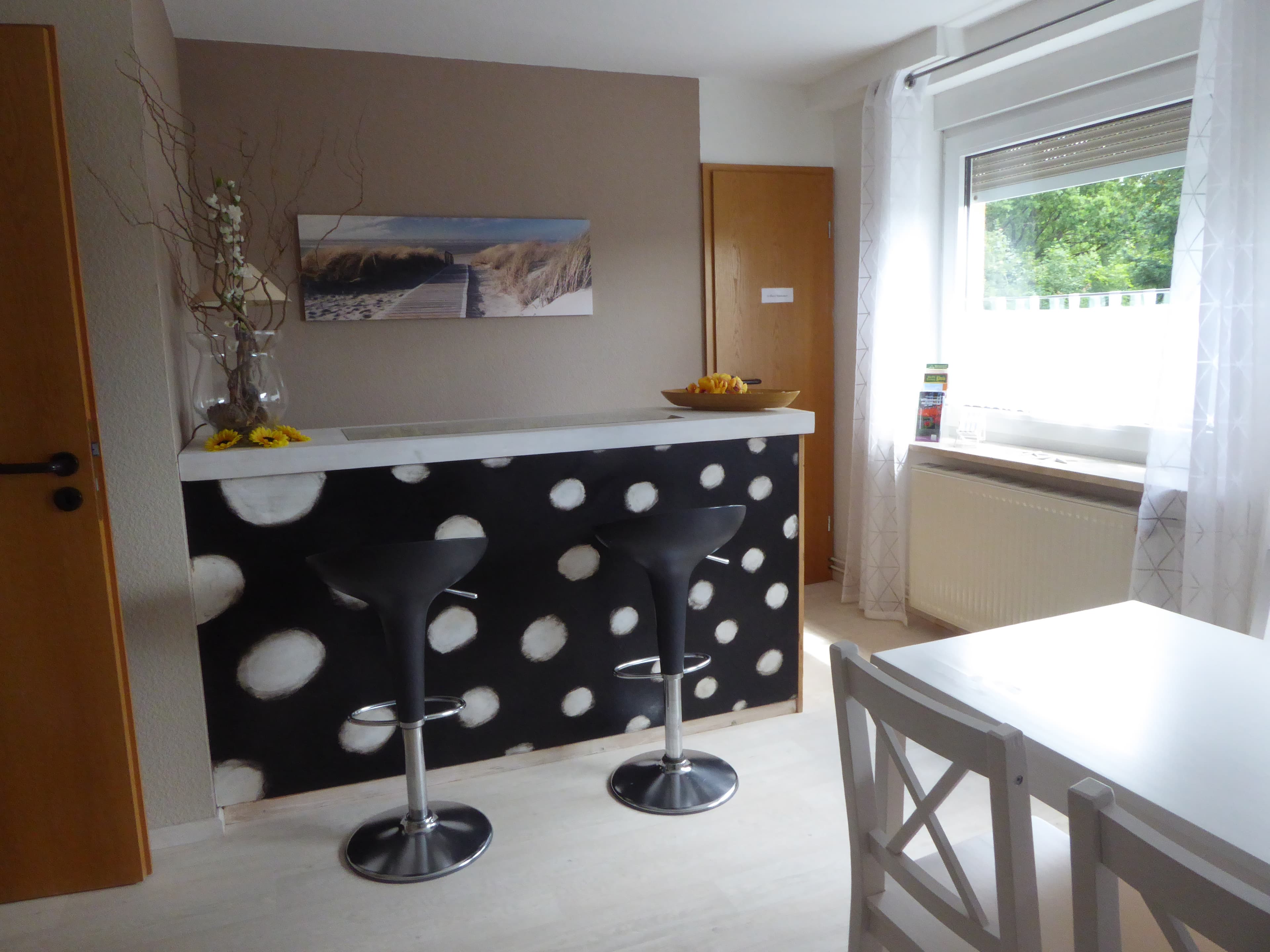 Essbereich in der Ferienwohnung Backebergsmühle bei Hermannsburg