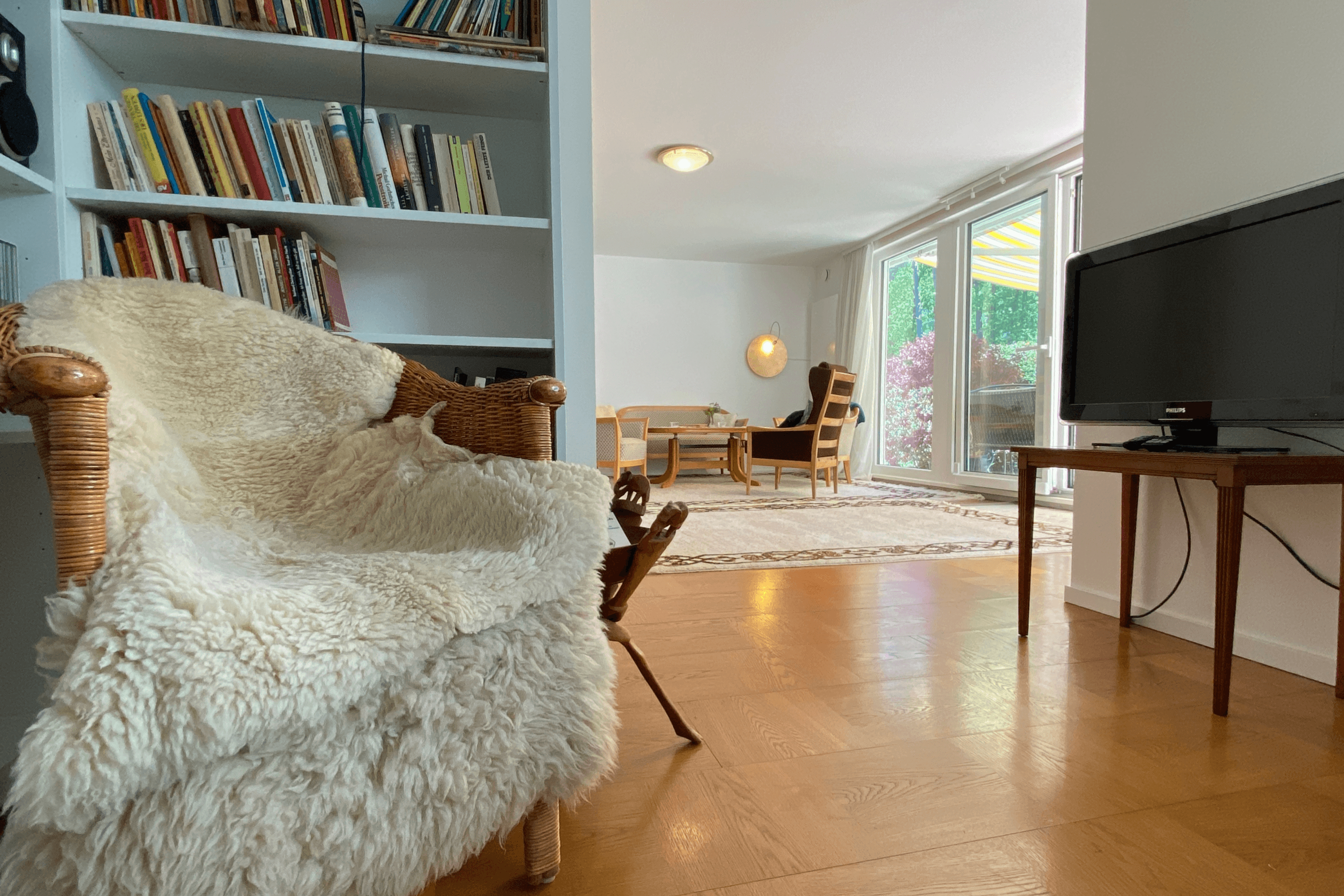 Wohnzimmer in der Ferienwohnung Heide-Tukkul in HermannsburgLiving room in the Heide-Tukkul vacation apartment in HermannsburgStue i ferielejligheden Heide-Tukkul i HermannsburgWoonkamer in de vakantiewoning Heide-Tukkul in Hermannsburg