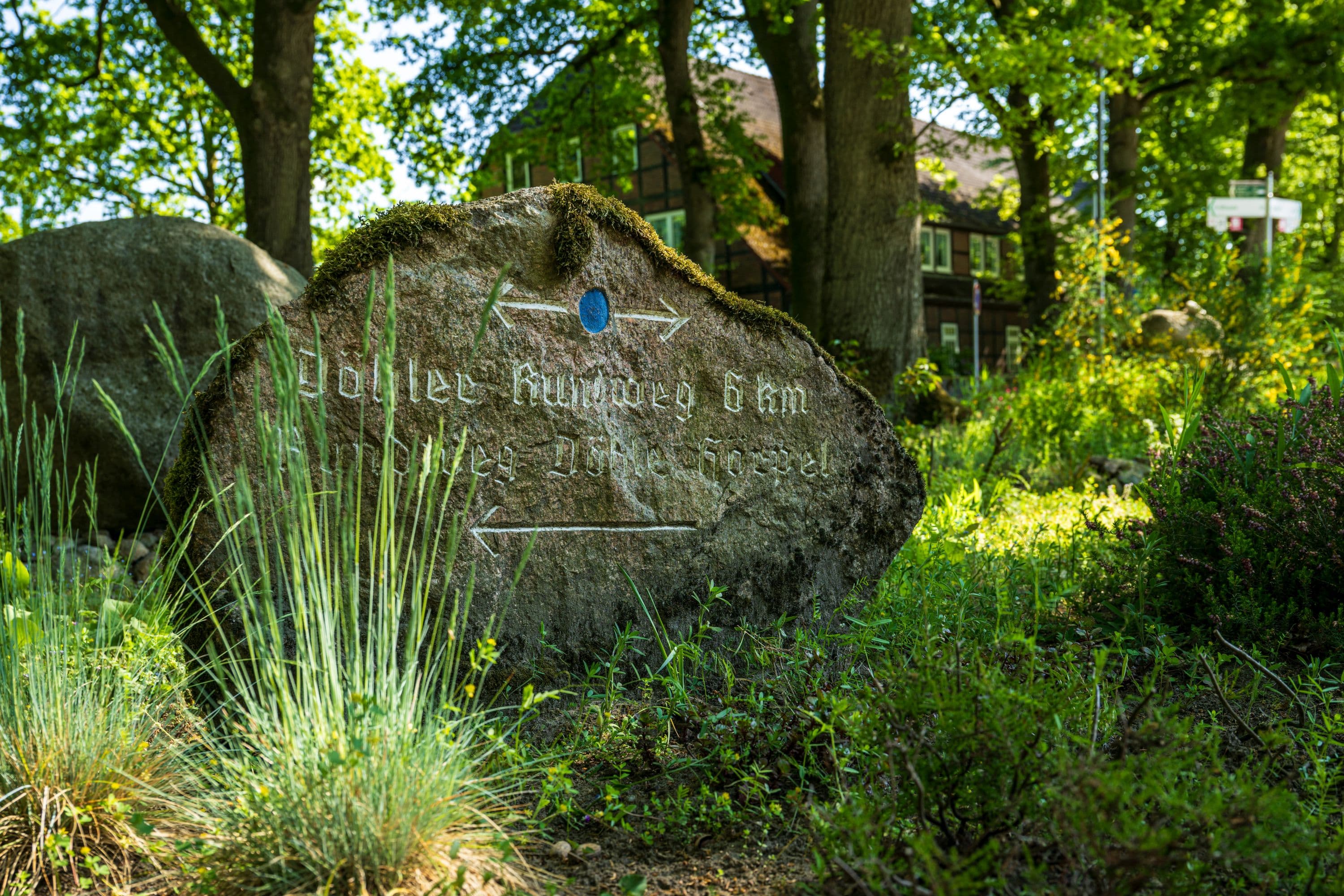 Beschilderung zum Döhler Rundwanderweg durch das Naturschutzgebiet des Naturparks Lüneburger Heide