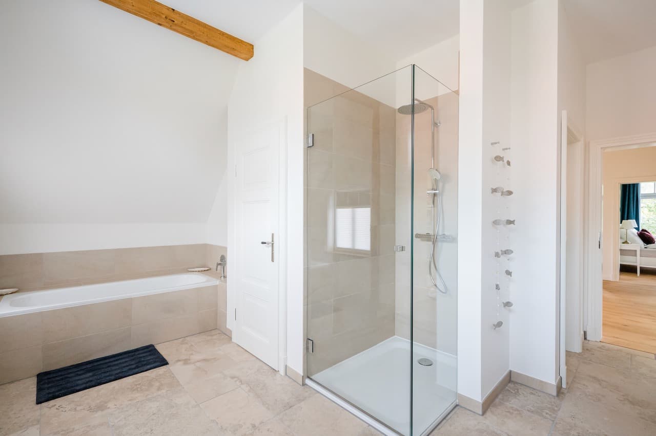 Badezimmer im Ferienhaus Waldstraße 7 in Hermannsburg