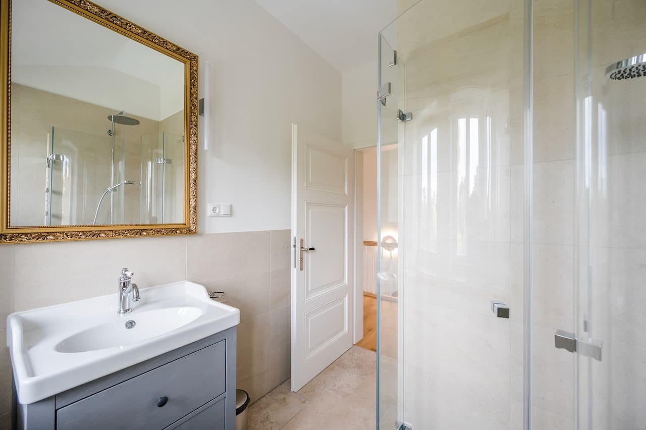 Badezimmer im Ferienhaus Waldstraße 7 in Hermannsburg