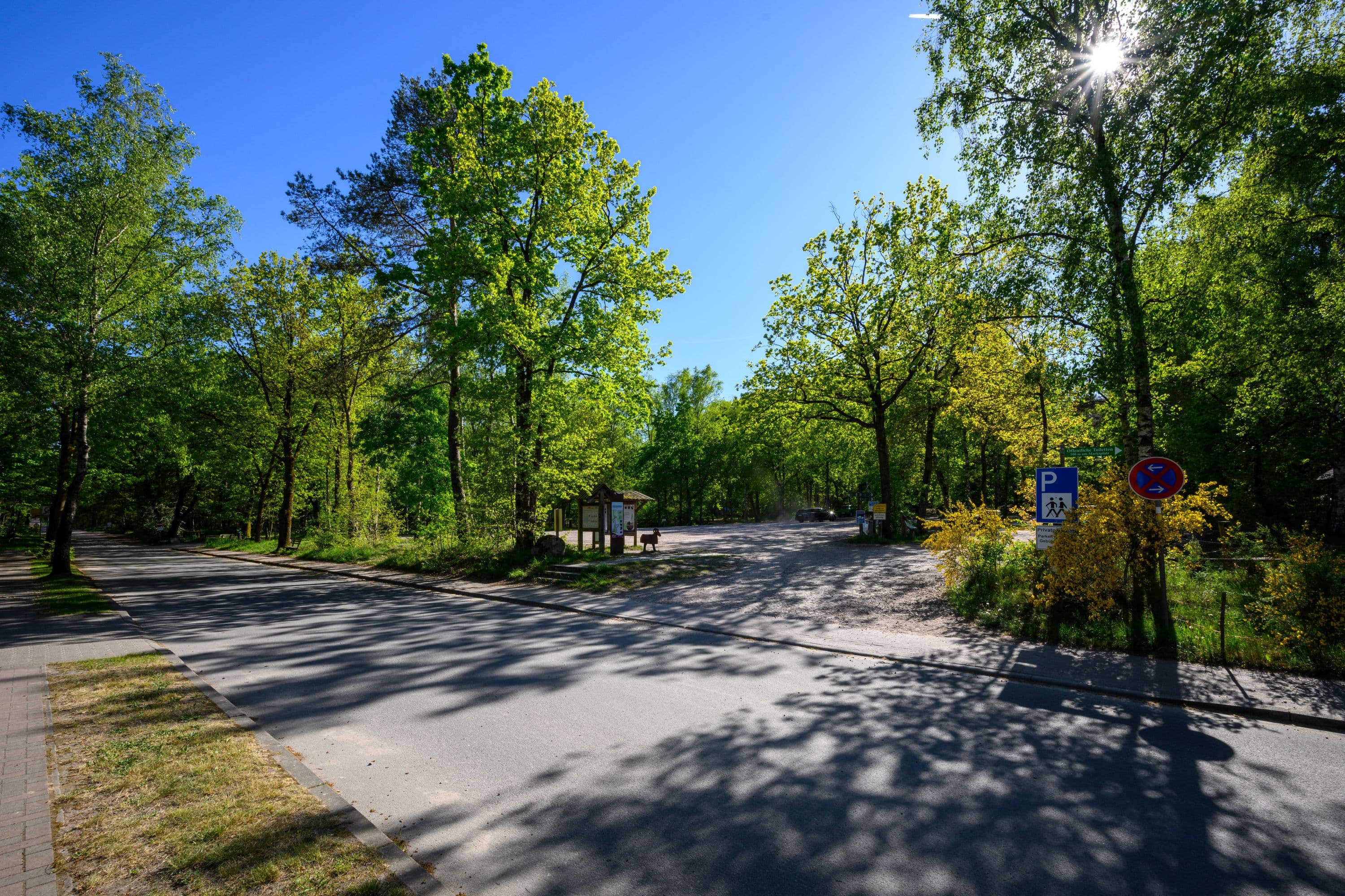 Der Wanderparkplatz in Undeloh in der Lüneburger Heide