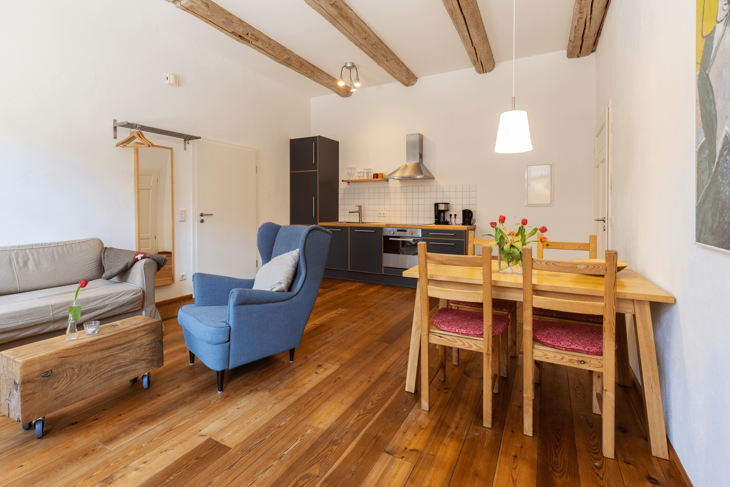 Wohnzimmer Ferienwohnung 5 auf dem Winkelhof Müden