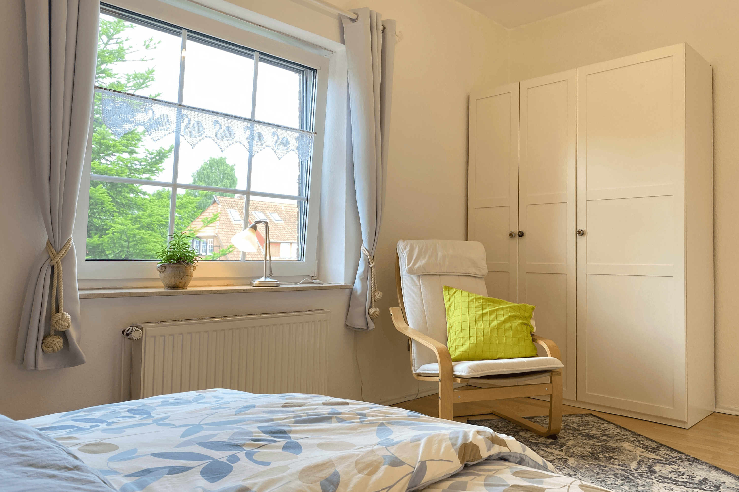 Schlafzimmer in der Ferienwohnung Ferienhaus am Heidesee in Müden Örtze