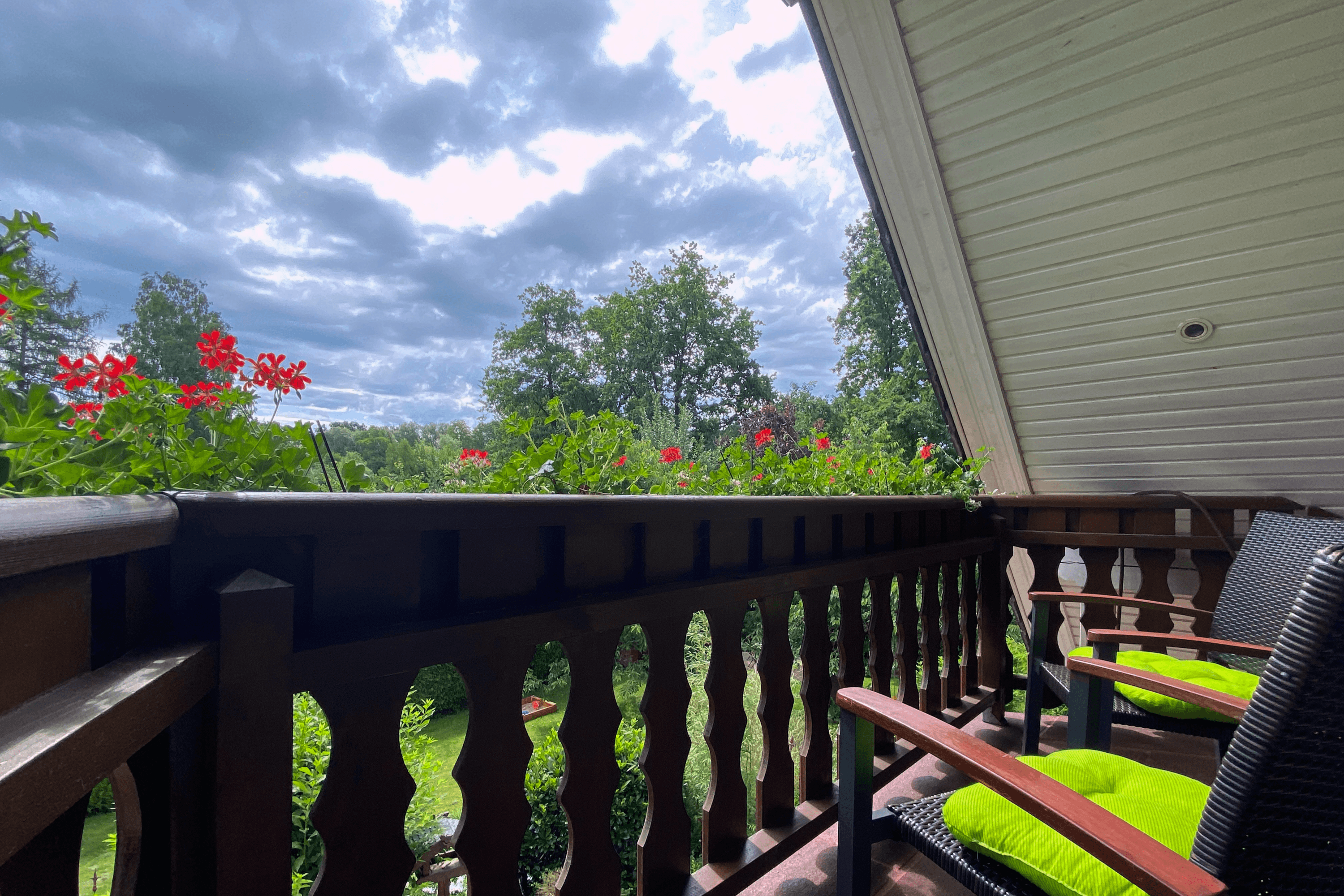 Balkon am Ferienhaus am Heidesee in Müden Örtze