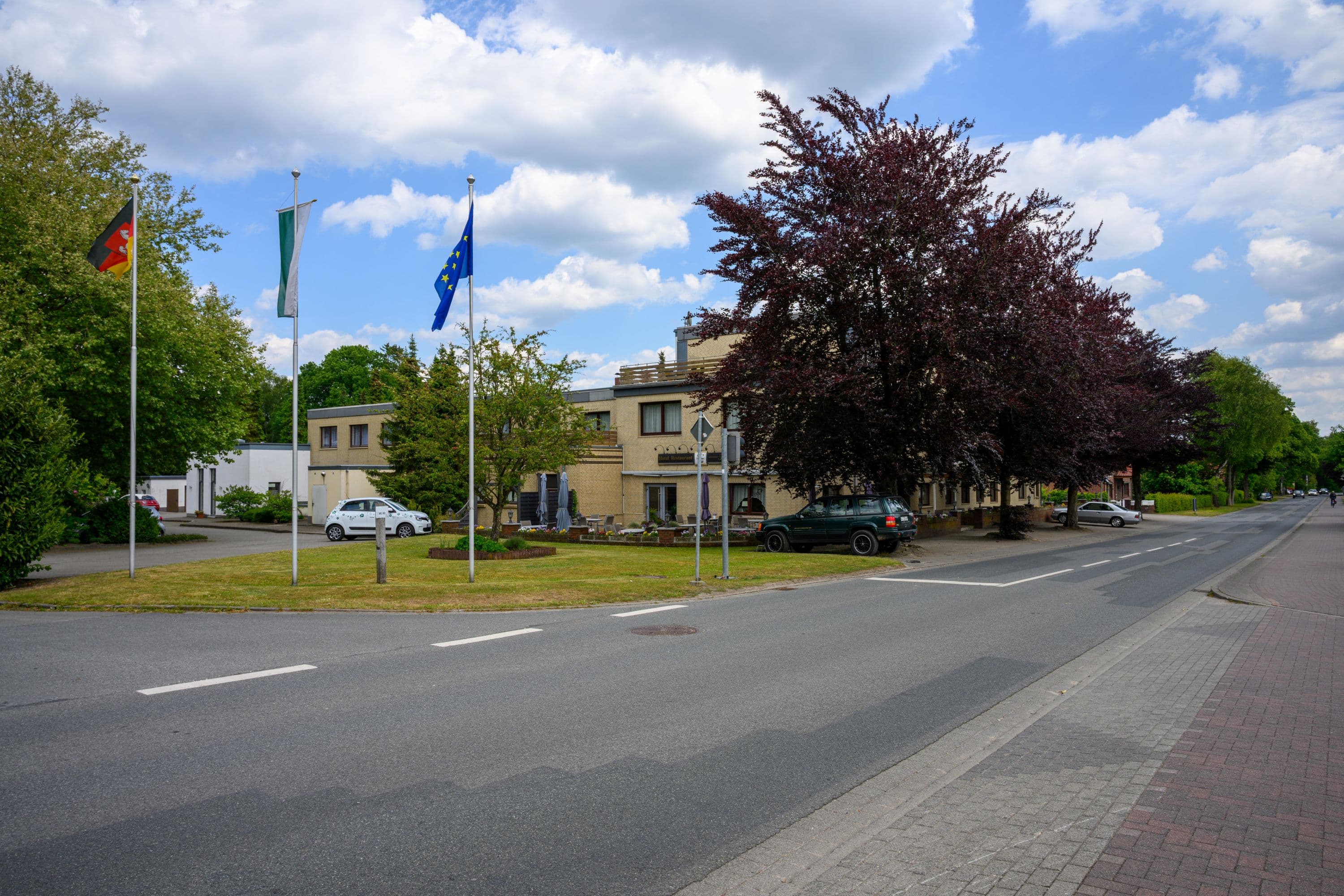 Ortsbild von Handeloh im Frühling in der Lüneburger Heide