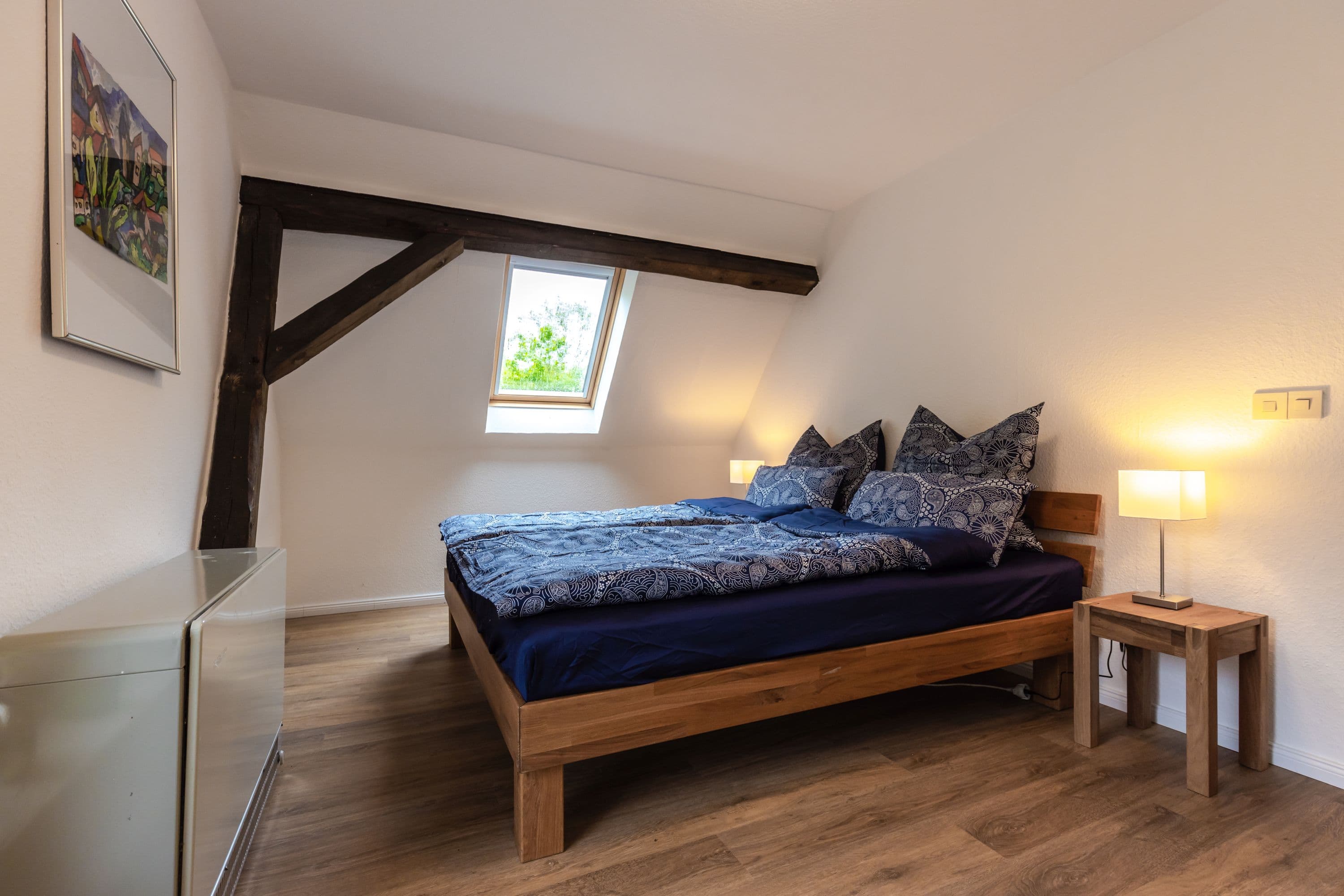 Schlafzimmer in dem Ferienhaus Heidschnuckenhof Niederohe