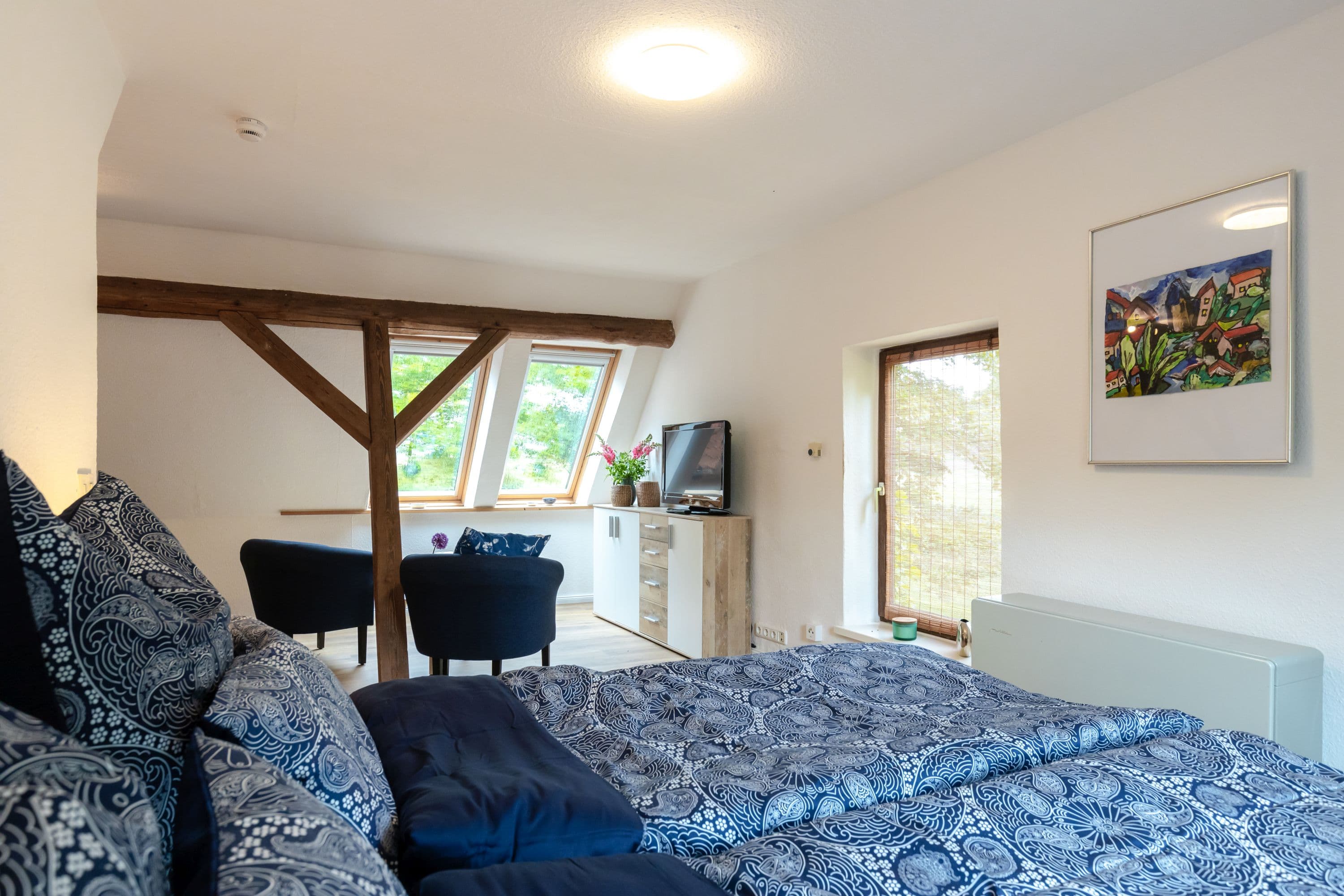 Schlafzimmer in dem Ferienhaus Heidschnuckenhof Niederohe