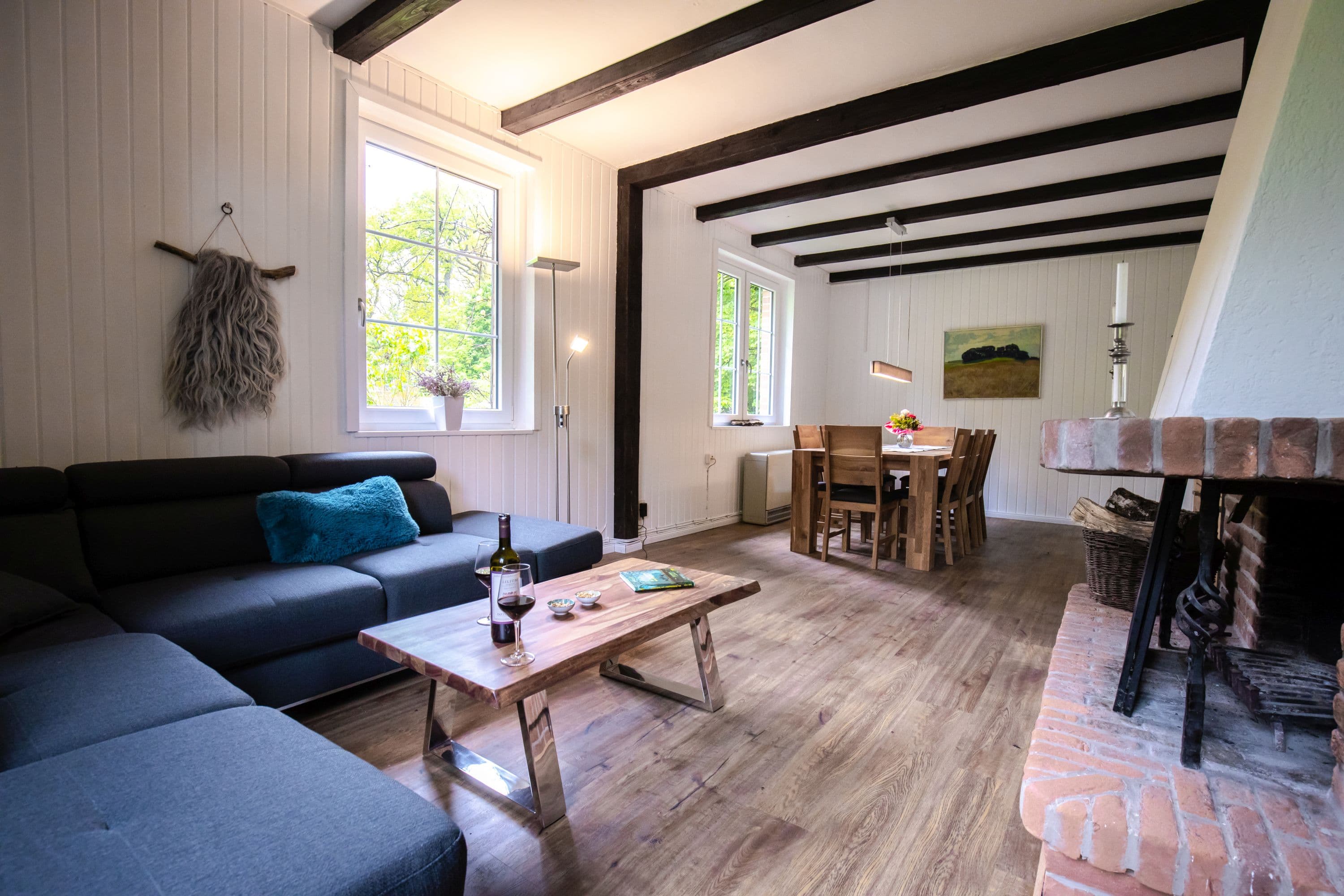 Wohnzimmer in dem Ferienhaus Heidschnuckenhof Niederohe