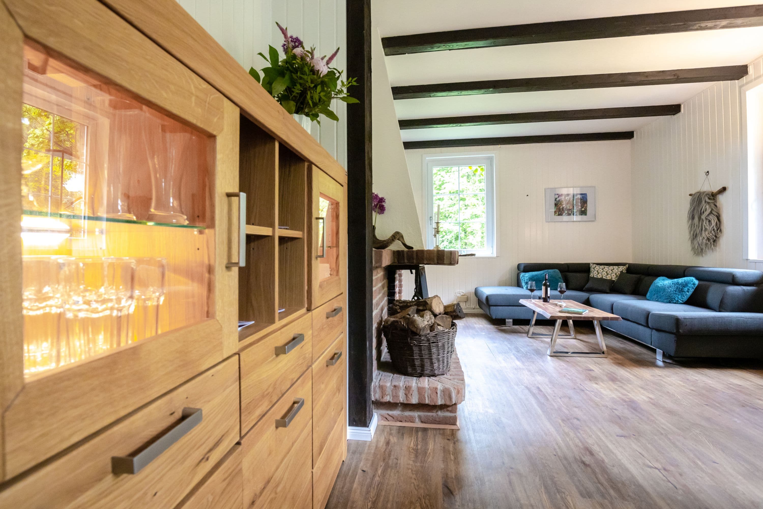 Wohnzimmer in dem Ferienhaus Heidschnuckenhof Niederohe