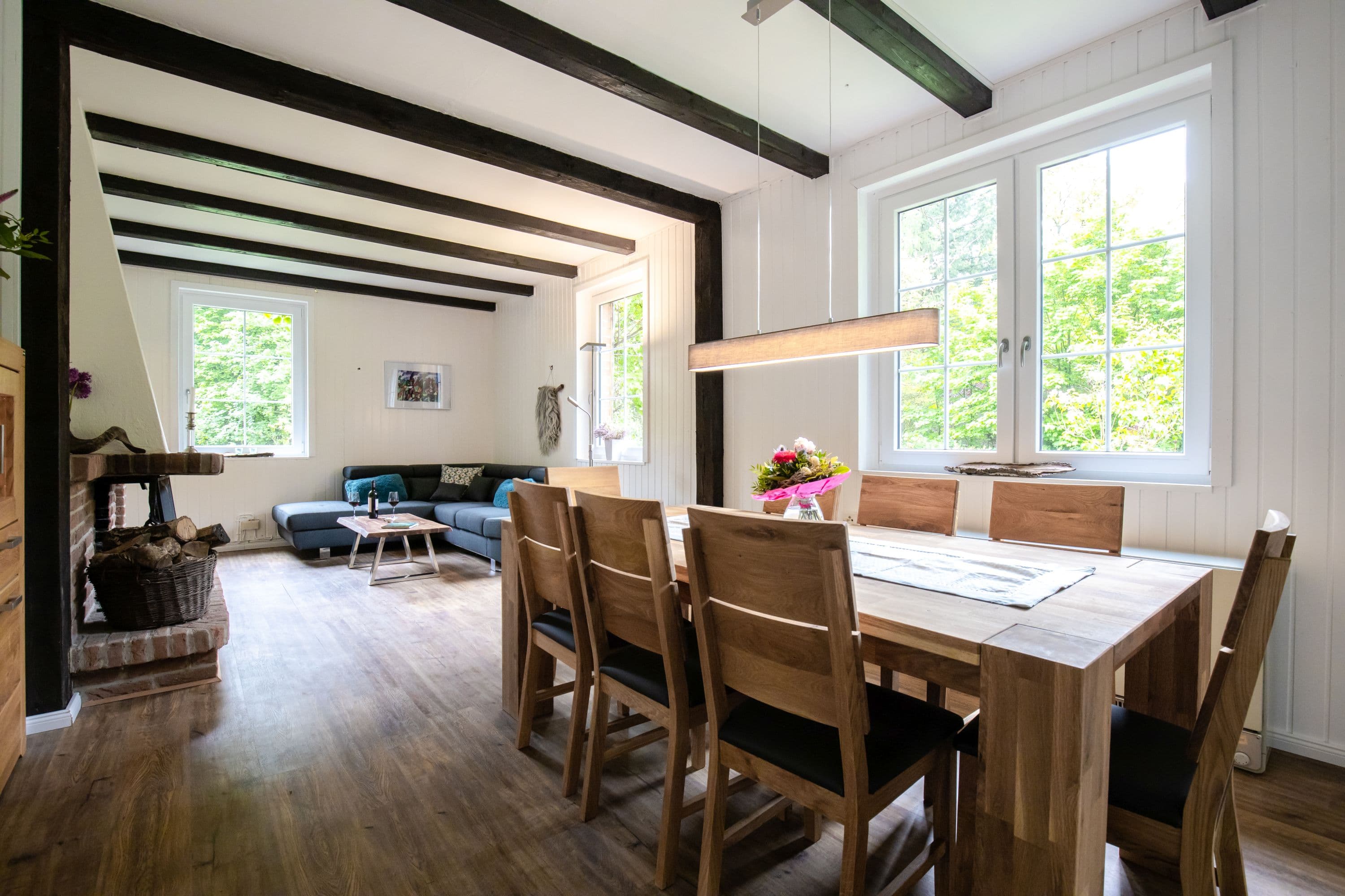 Esszimmer in dem Ferienhaus Heidschnuckenhof Niederohe