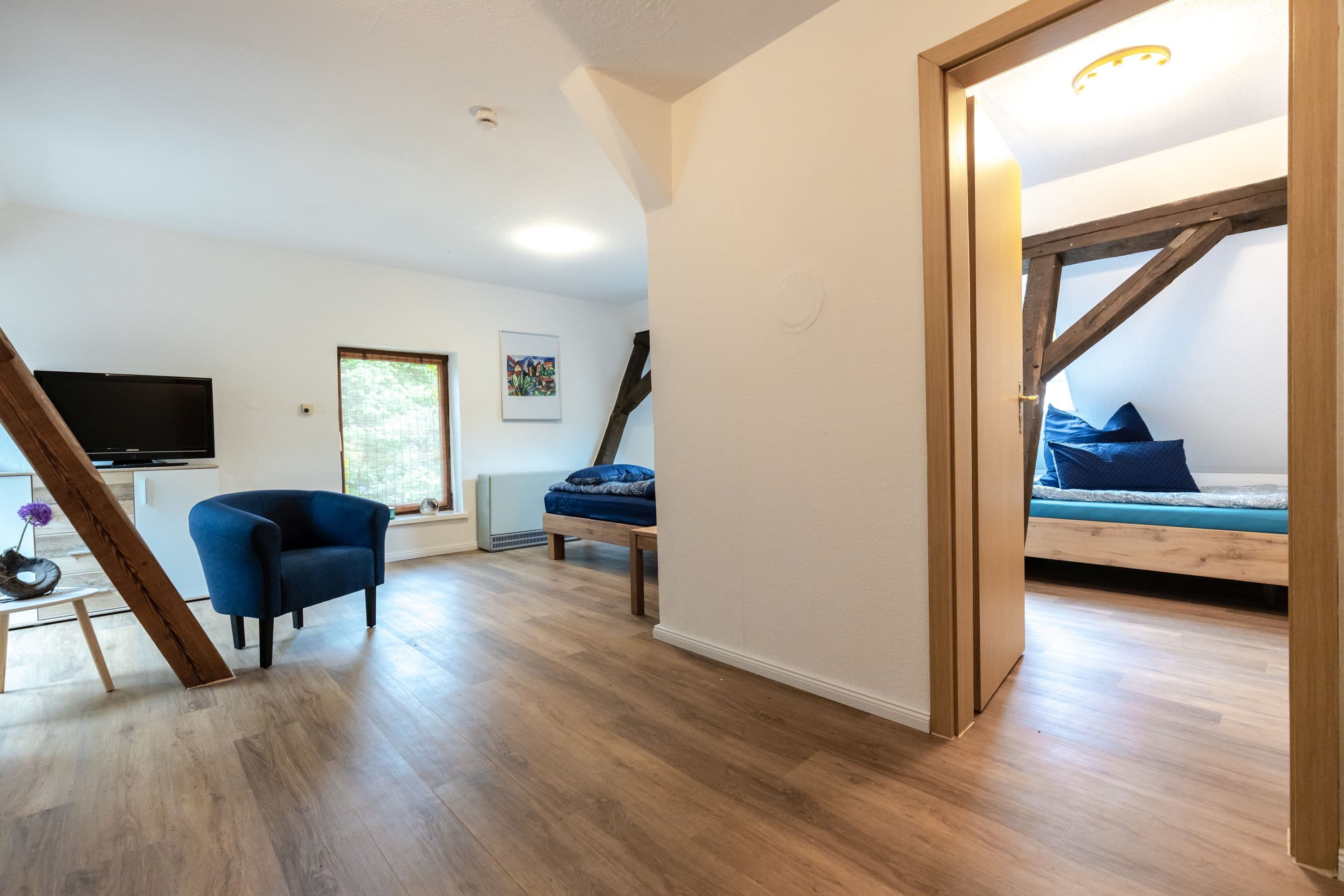 Schlafzimmer in dem Ferienhaus Heidschnuckenhof Niederohe