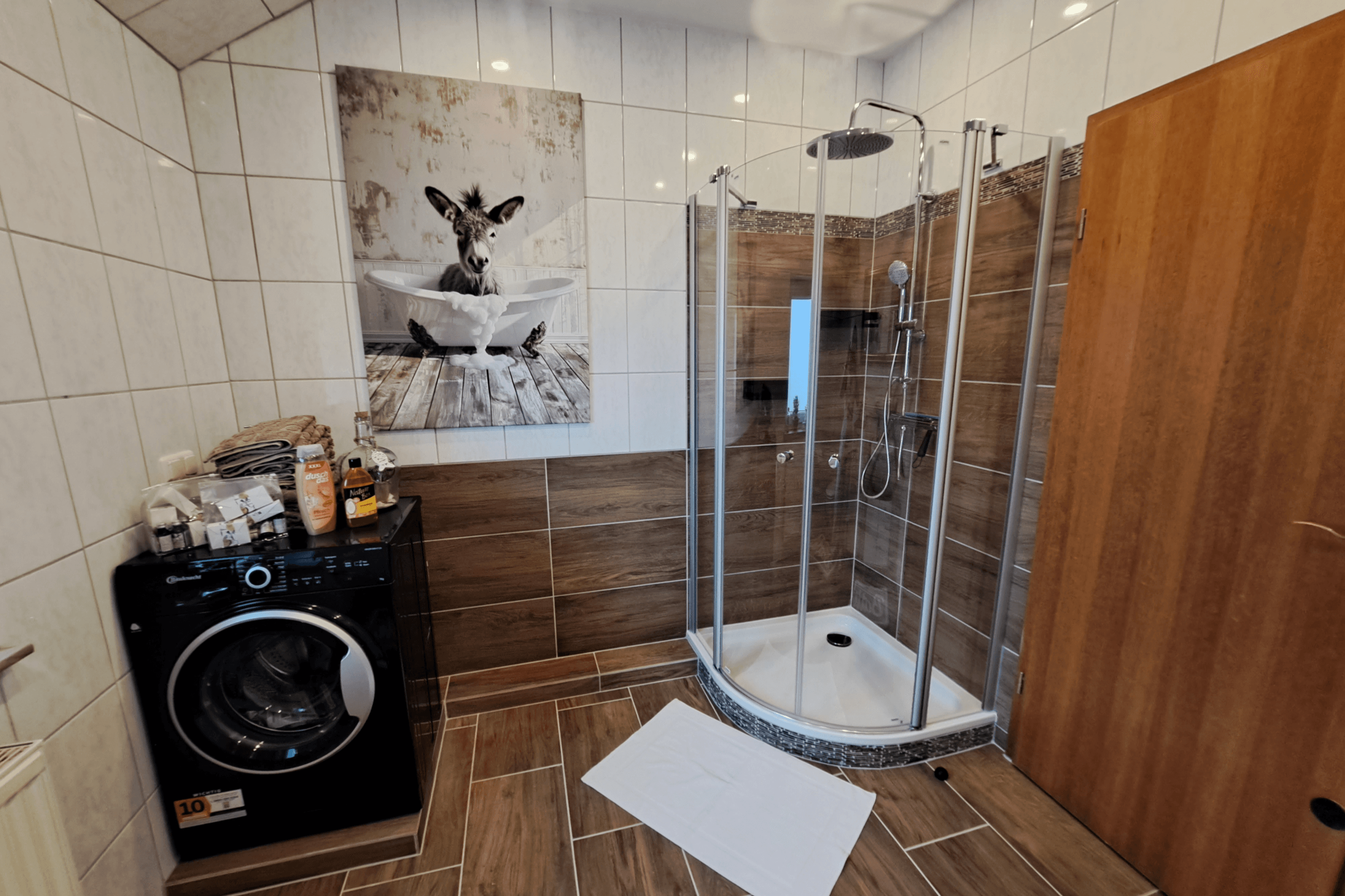 Badezimmer in dem Ferienhaus am Heidschnuckenweg