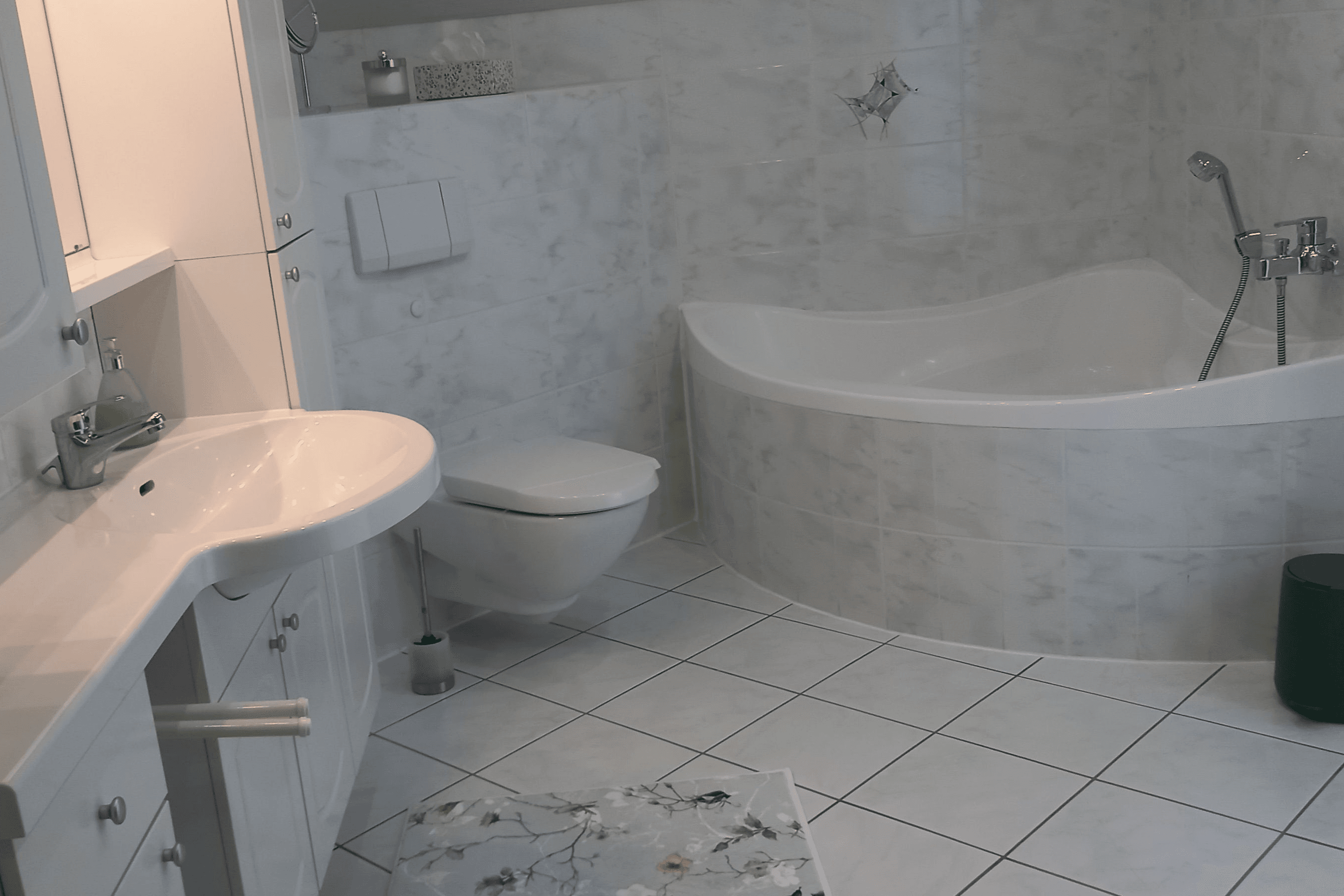 Badezimmer in Nolte's Ferienwohnung Bröckel