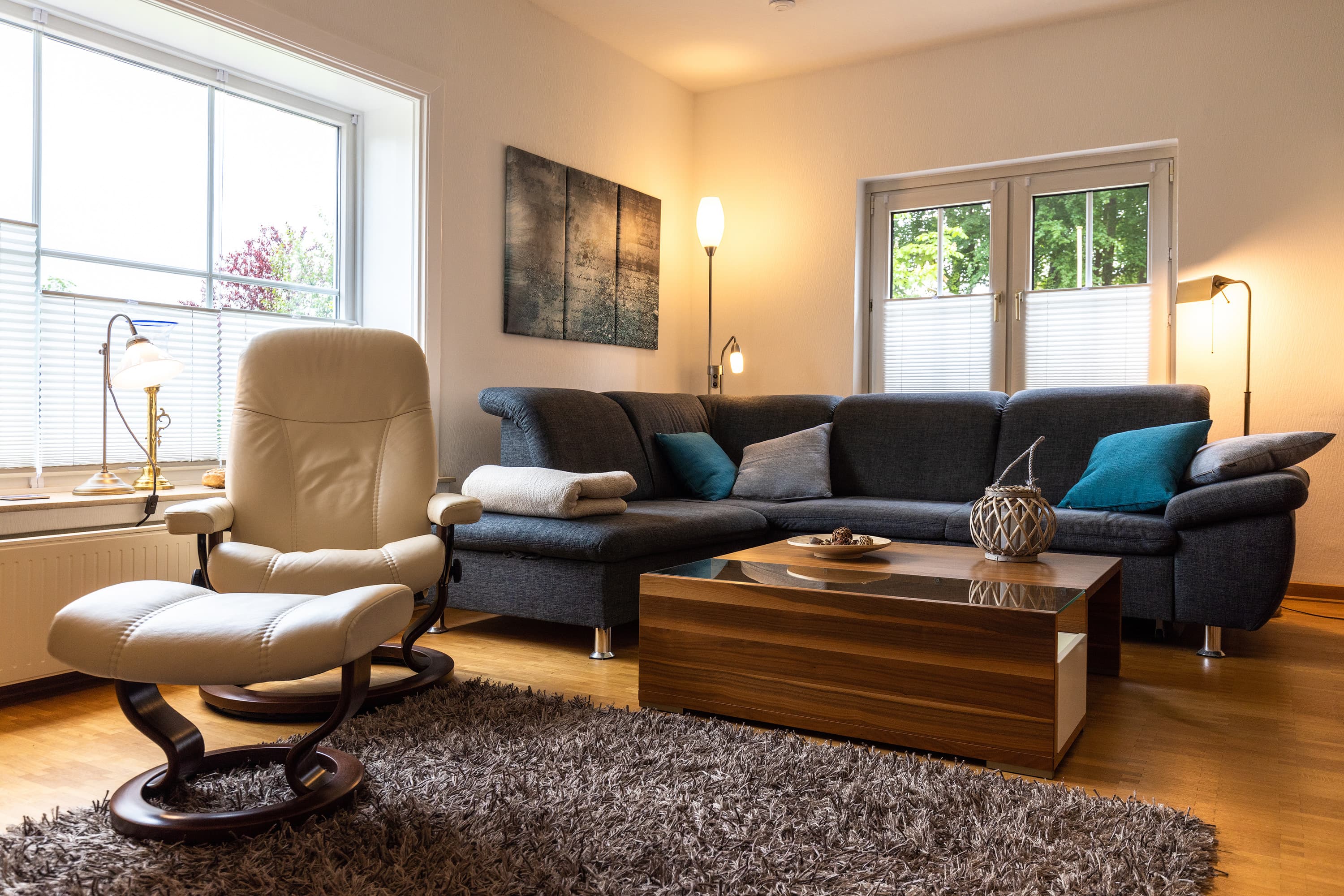 Wohnzimmer im Ferienhaus Eschede