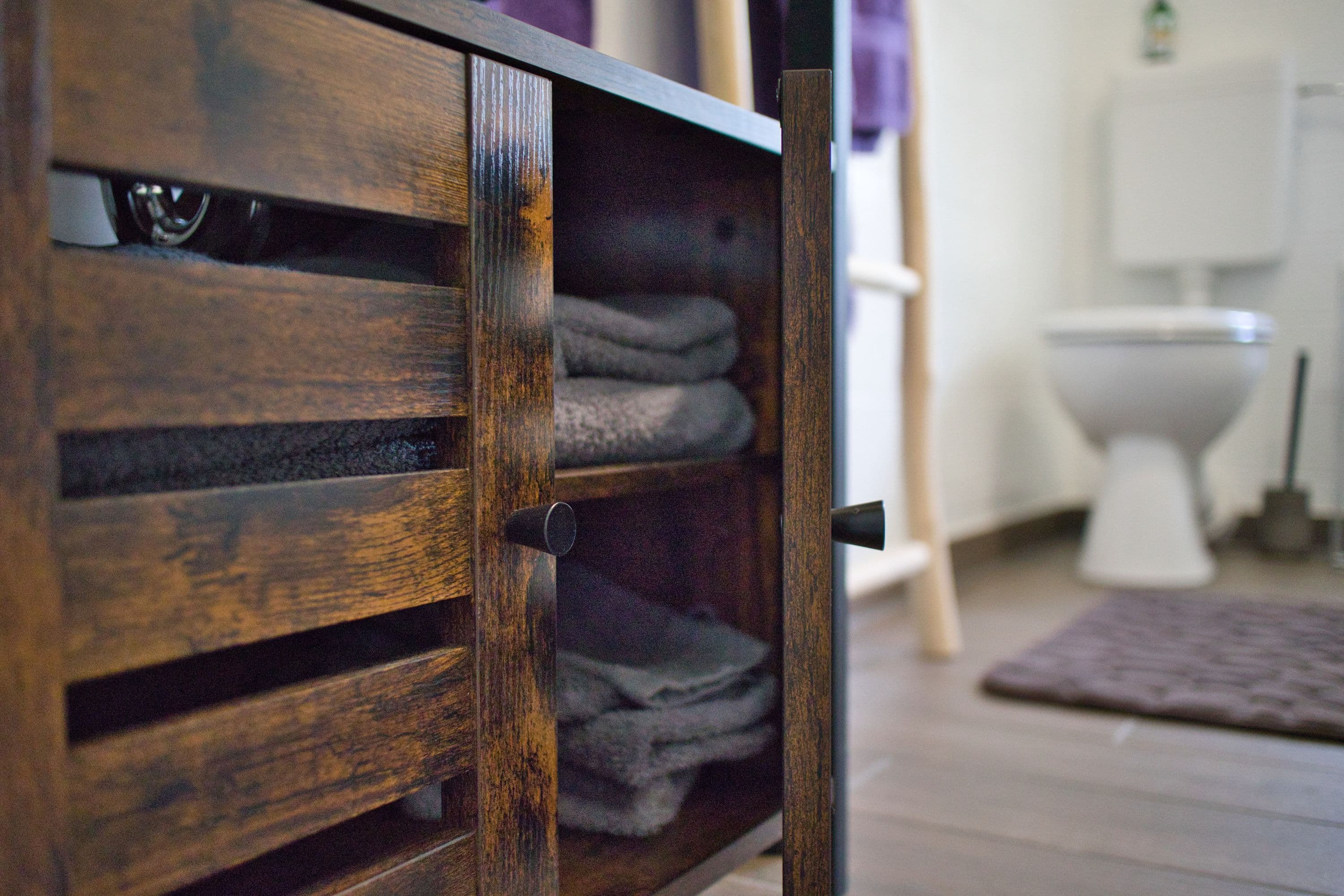 Badezimmer in dem Ferienhaus Haas am Heidschnuckenweg Faßberg