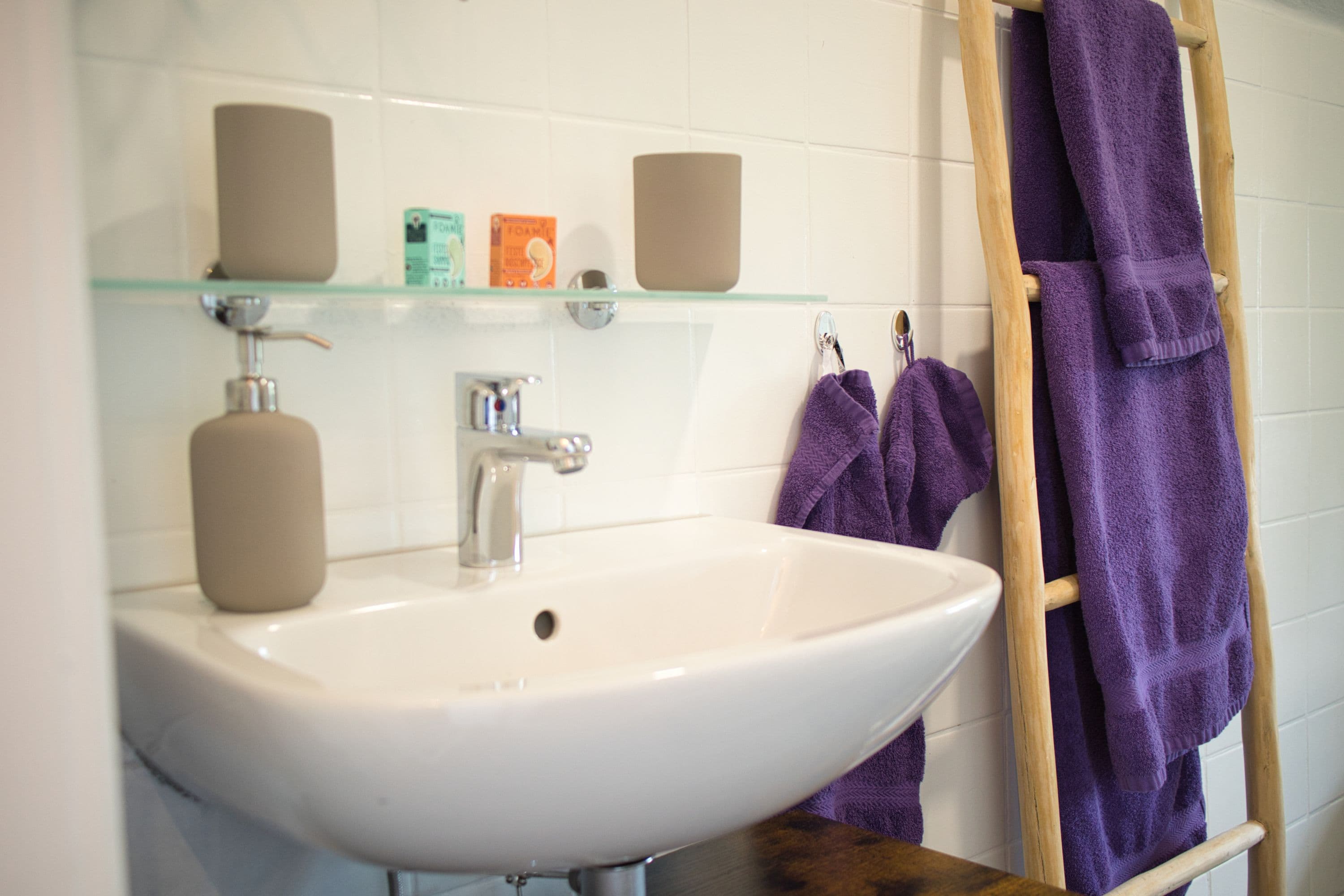 Badezimmer in dem Ferienhaus Haas am Heidschnuckenweg Faßberg