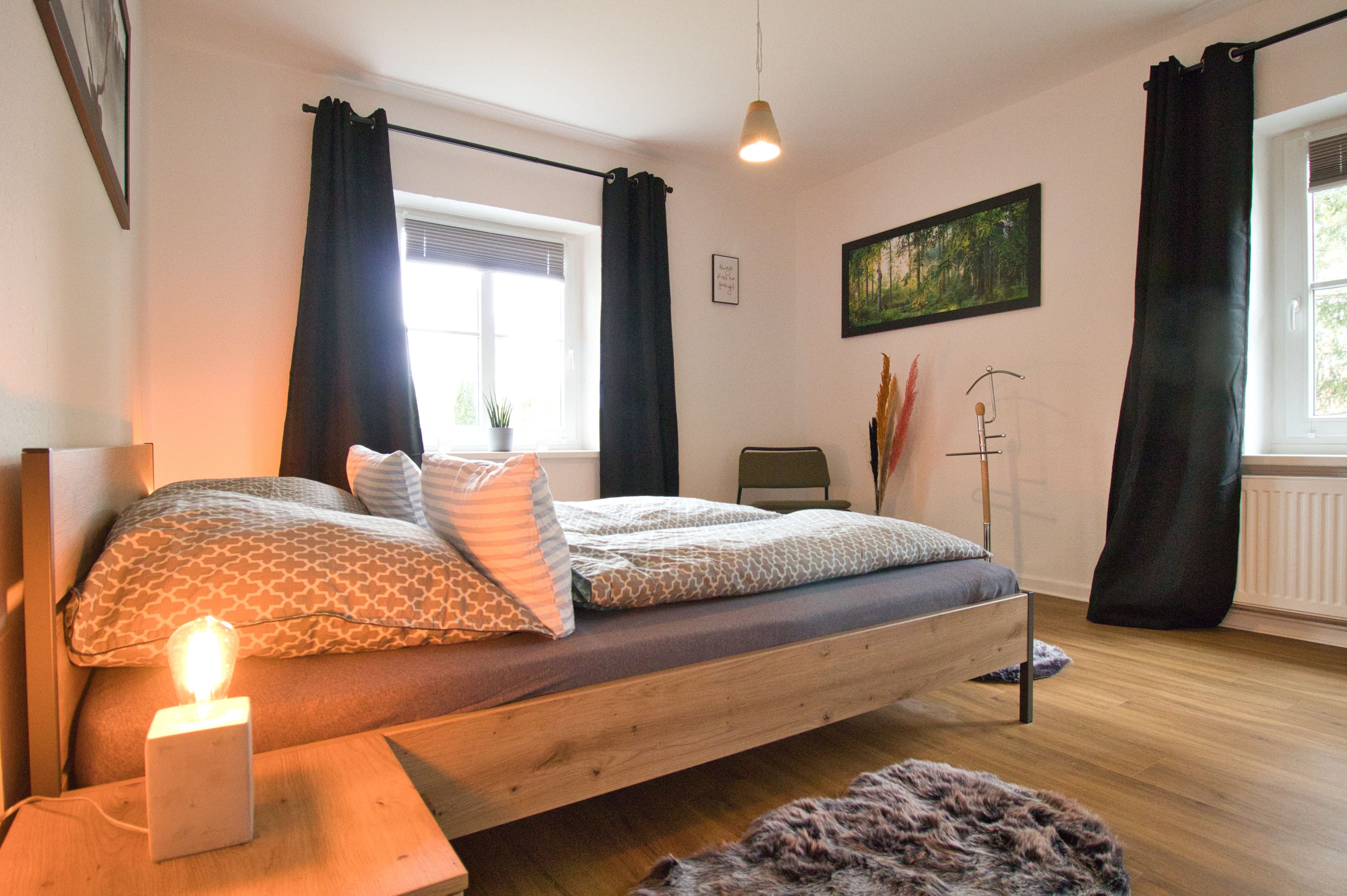 Schlafzimmer in dem Ferienhaus Haas am Heidschnuckenweg Faßberg