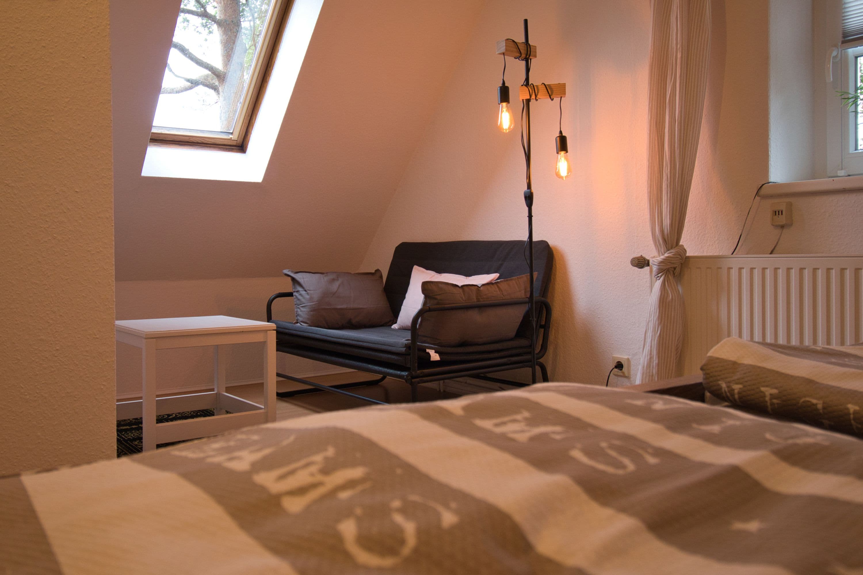 Schlafzimmer in dem Ferienhaus Haas am Heidschnuckenweg Faßberg