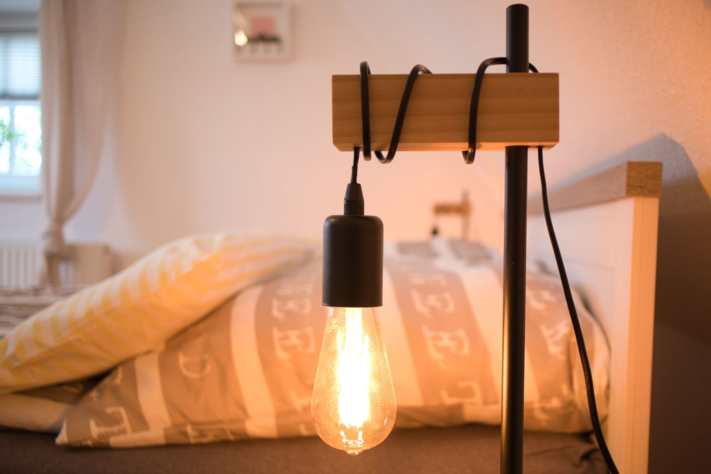 Schlafzimmer in dem Ferienhaus Haas am Heidschnuckenweg Faßberg