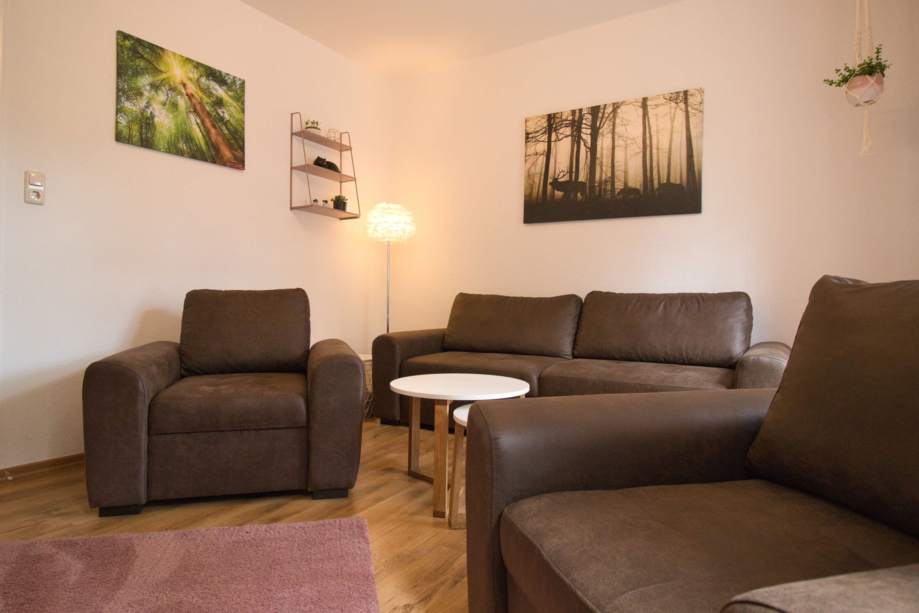 Wohnzimmer in dem Ferienhaus Haas am Heidschnuckenweg Faßberg