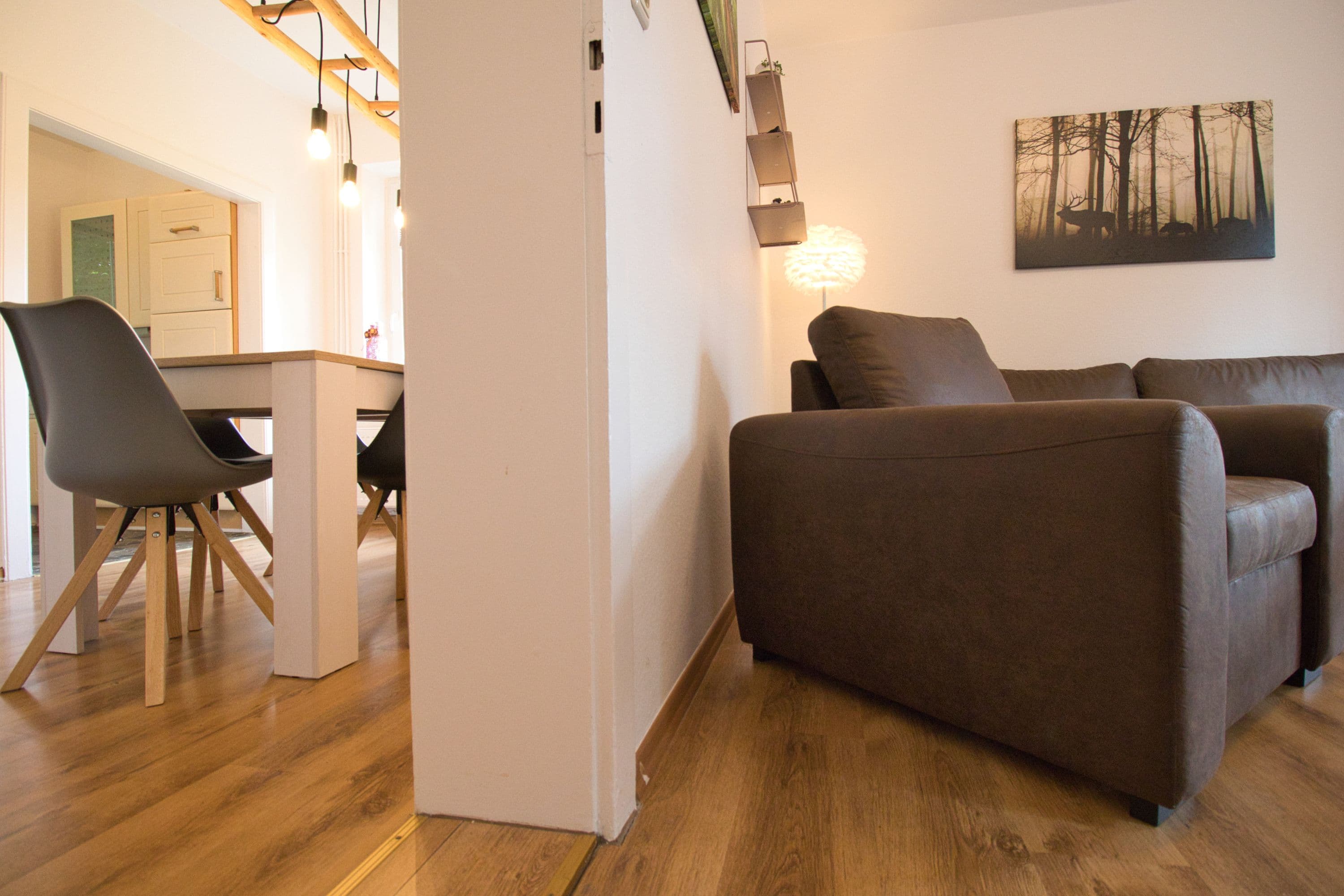 Wohnzimmer in dem Ferienhaus Haas am Heidschnuckenweg Faßberg