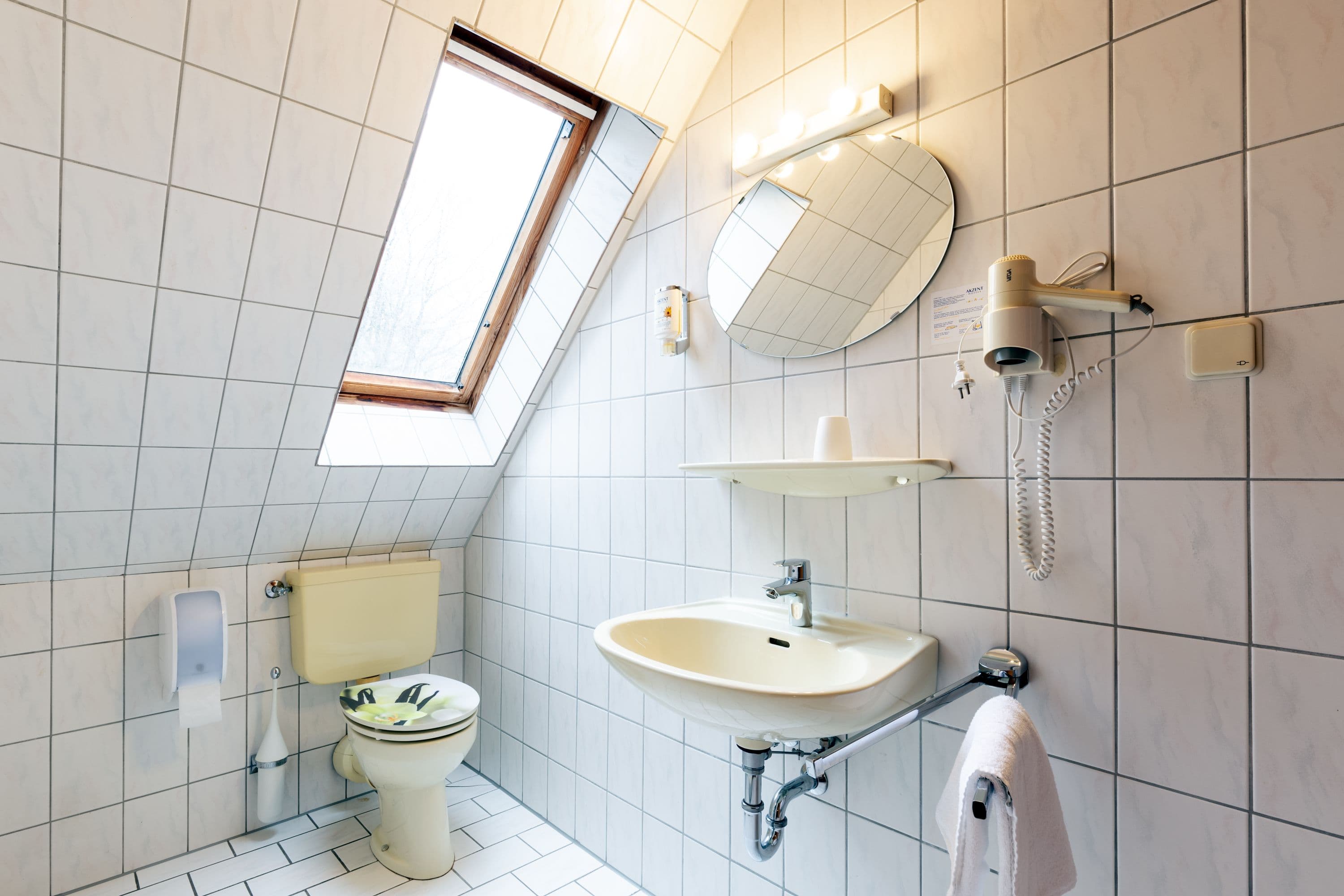 Bad im Einzelzimmer im Hotel zur Erholung in Eicklingen