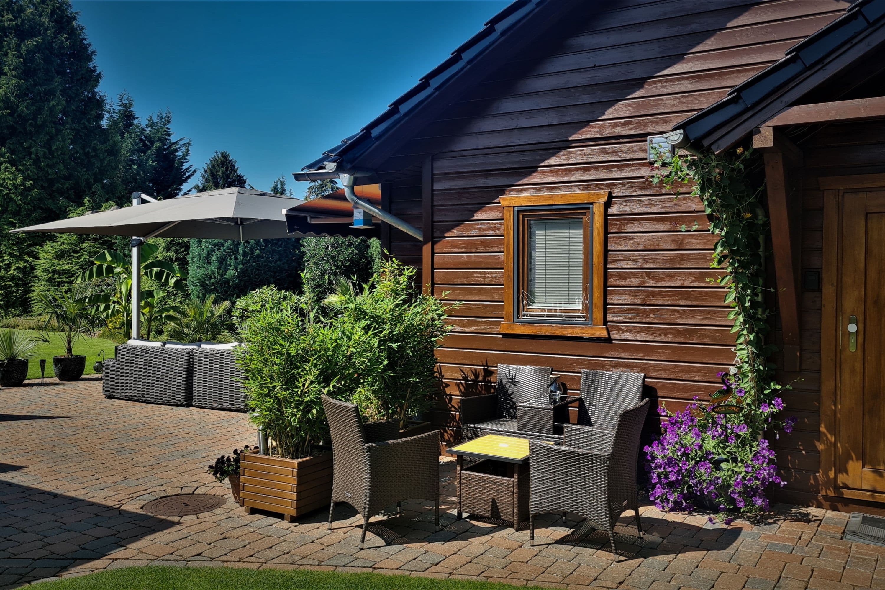 Terrasse am Ferienhaus Burg in Celle