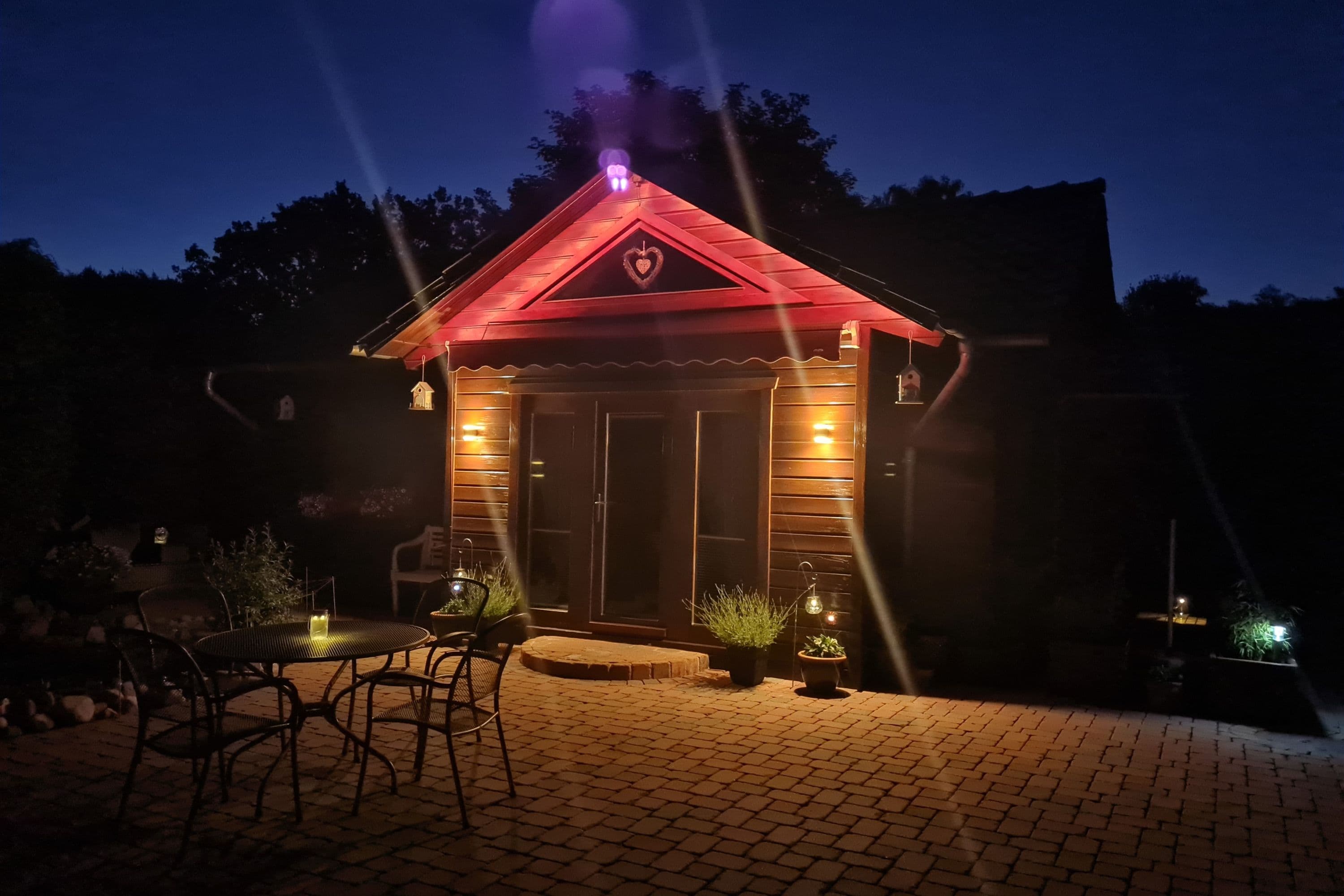 Ferienhaus Burg in Celle bei Nacht