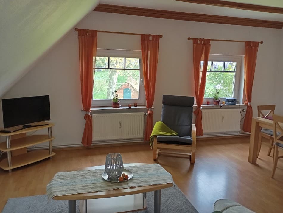 Wohnzimmer in der Ferienwohnung Buchenhof Haberzettl