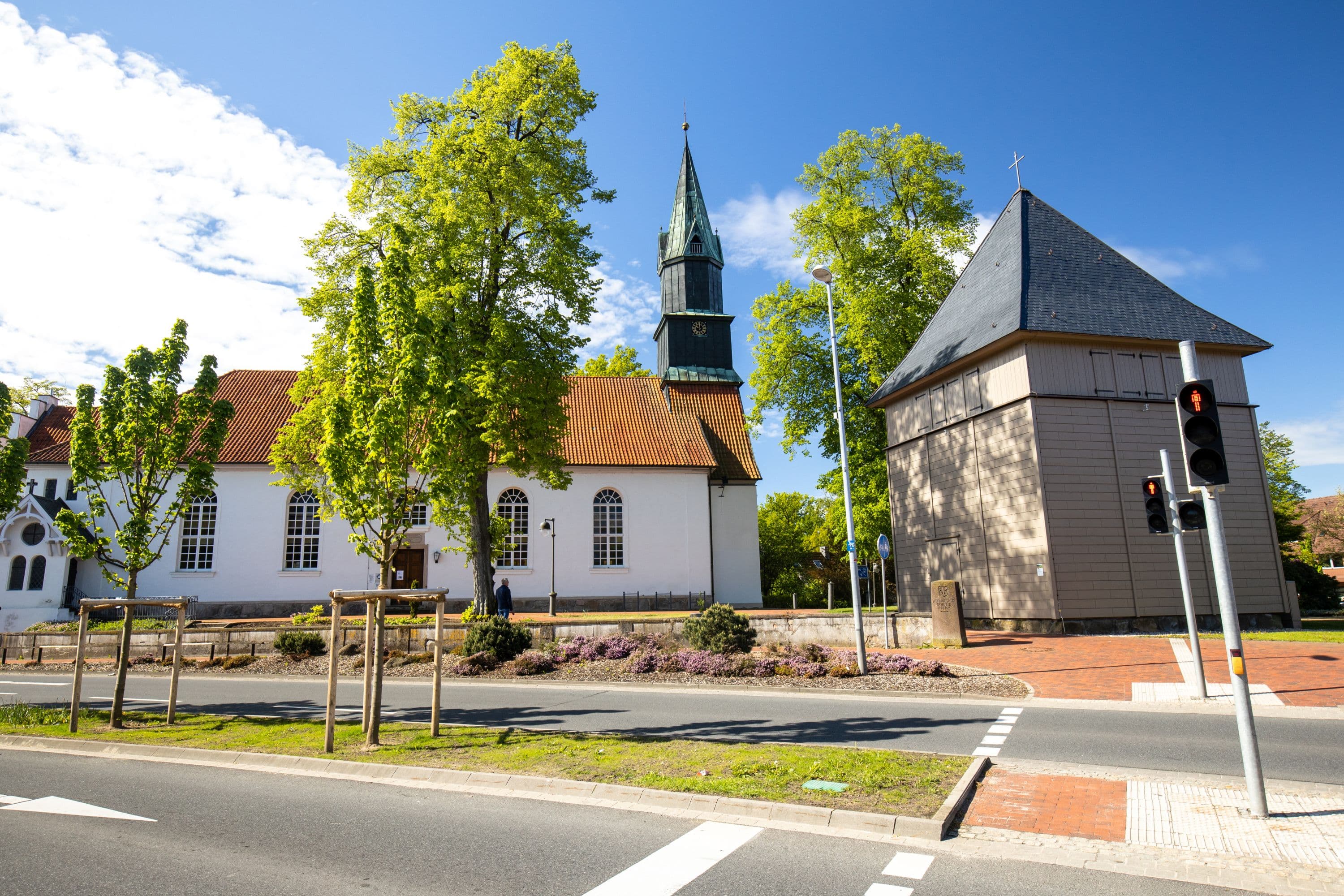 Blick auf die Lamberti Kirche in Bergen