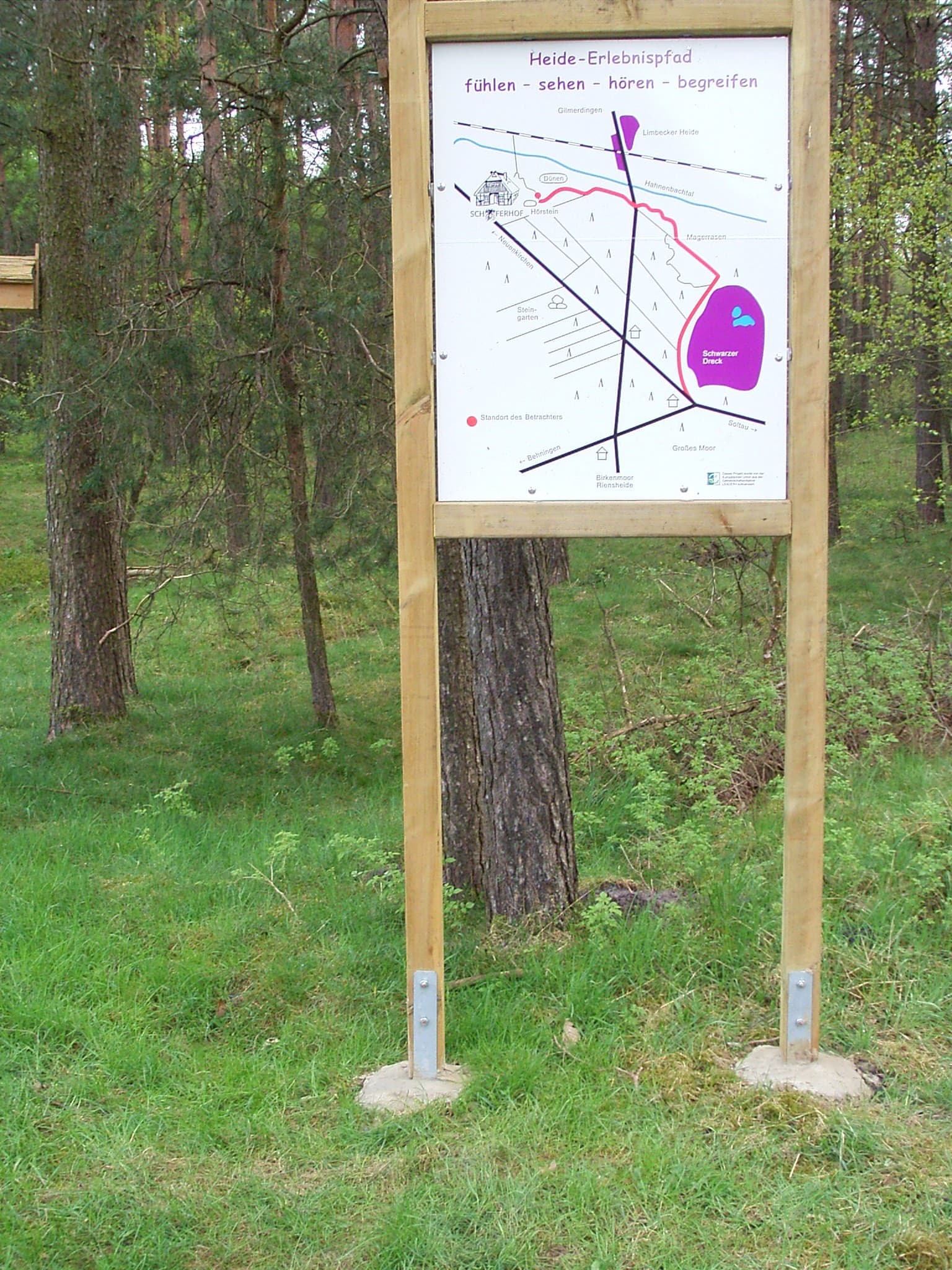 Eine Karte des Heide erlebnispfads in neuenkirchen
