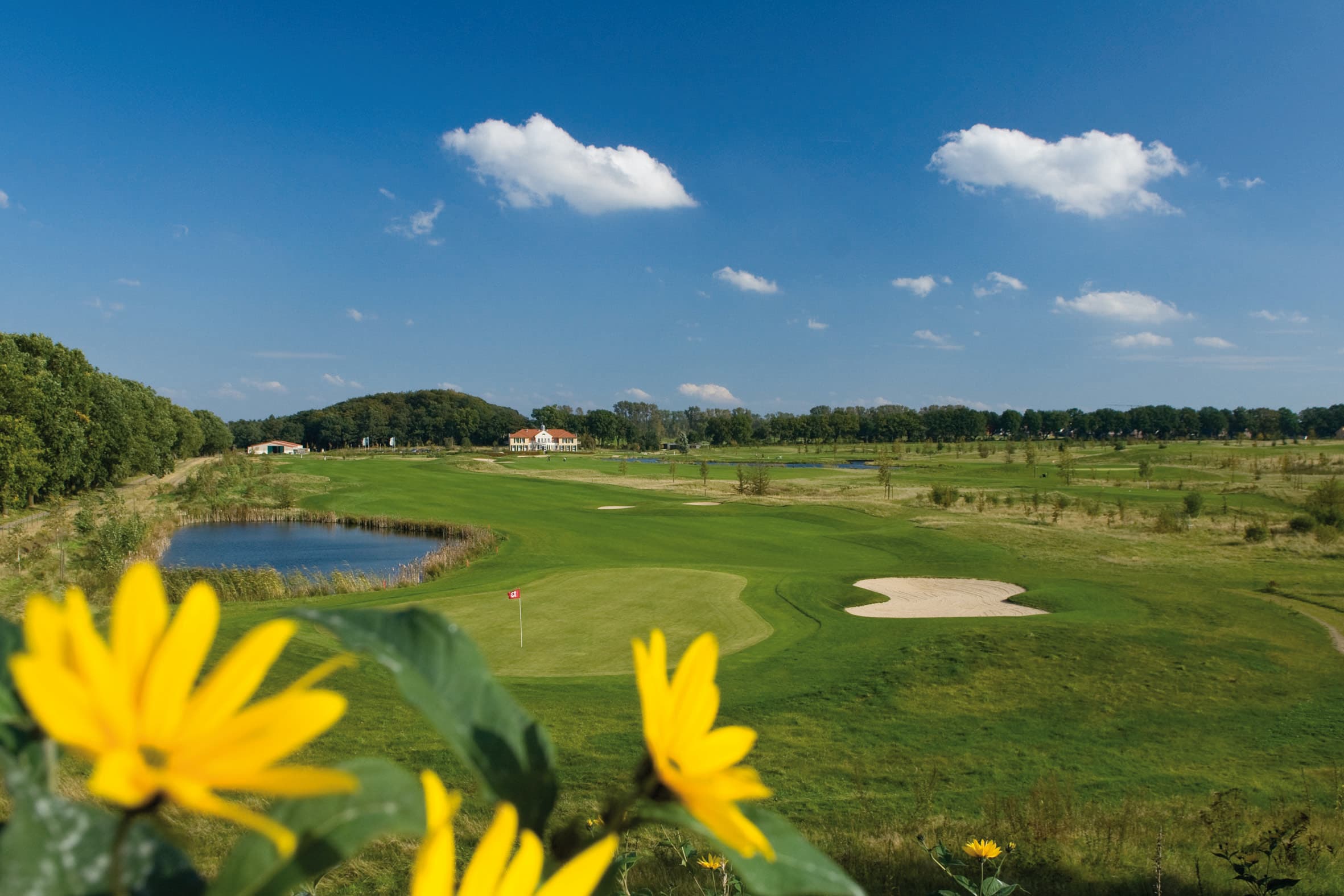 Blick vom Höhenabschlag auf Bahn 14