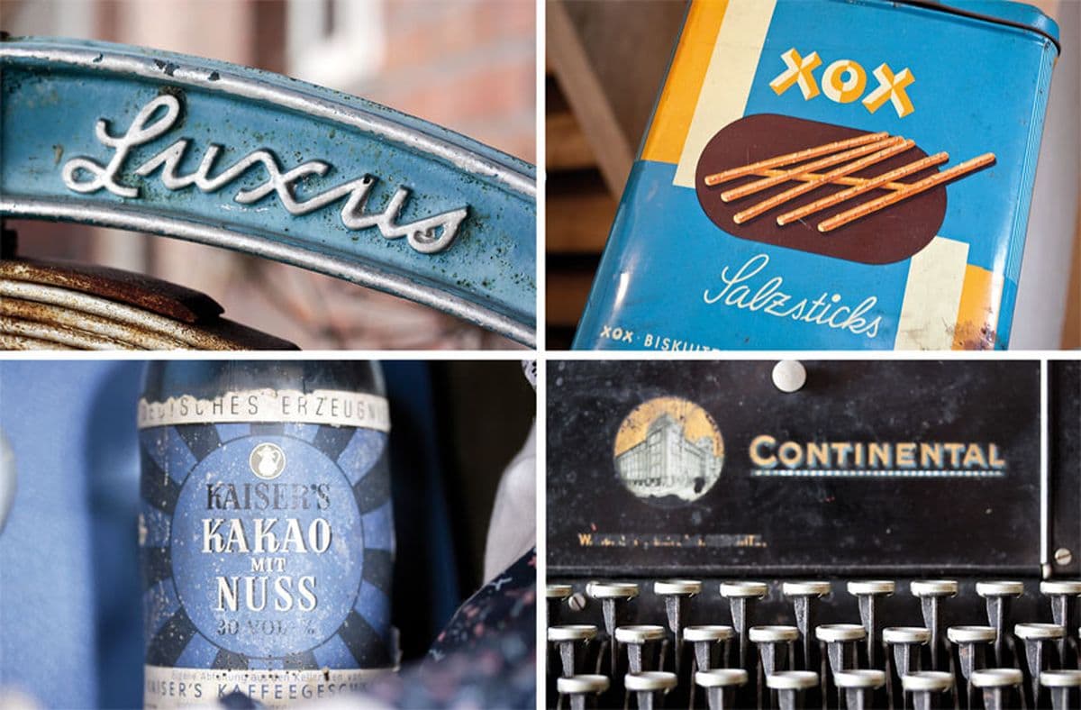 Labels der Vergangenheit in der Trödelscheune Bröckel