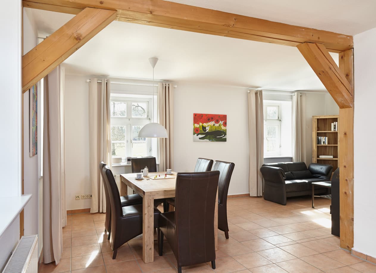 Esszimmer in dem Forstgut Rehrhof in Amelinghausen