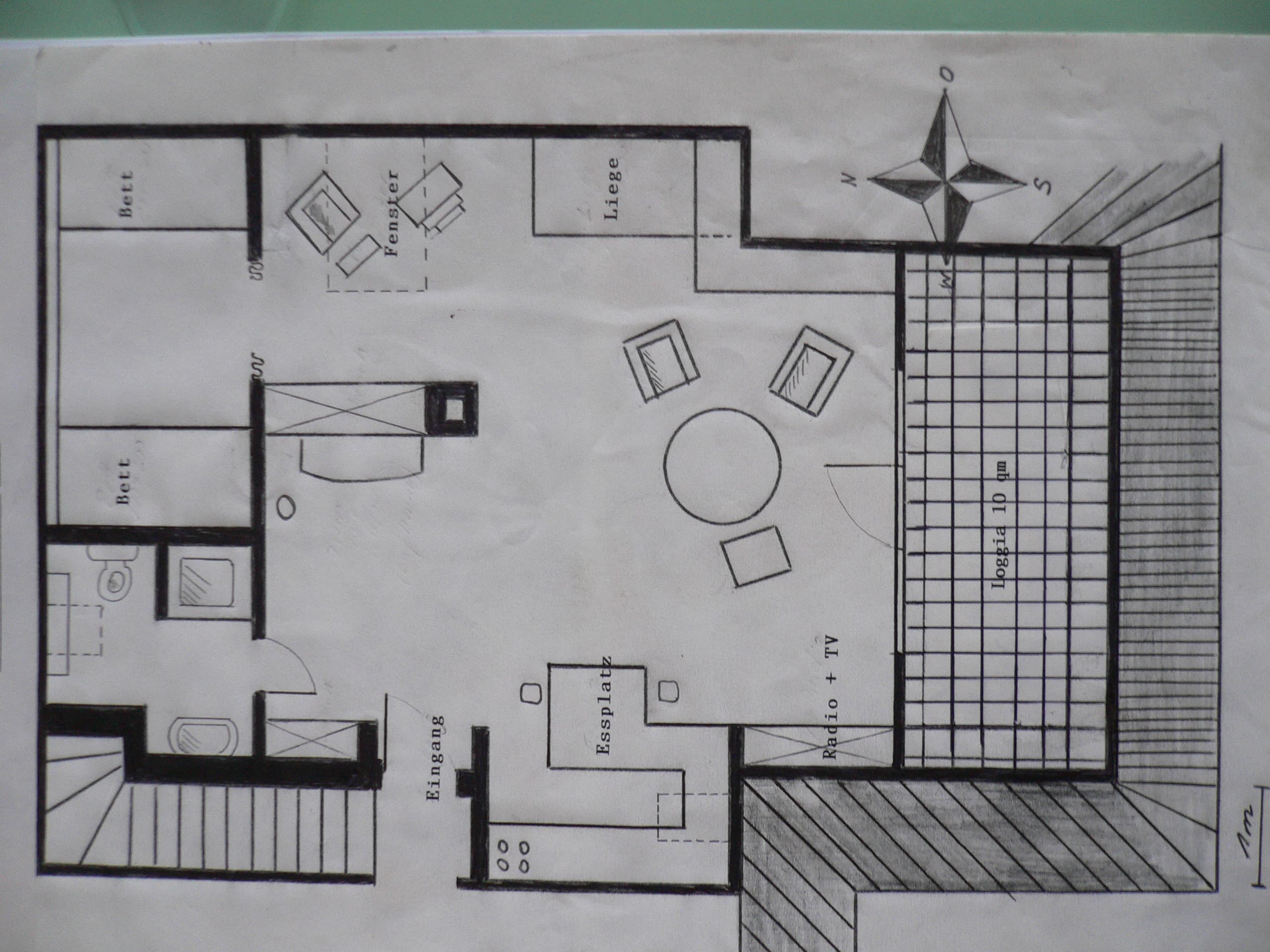 Grundriss des Apartement 1 des Apartementhaus Grieger in Bad Bevensen