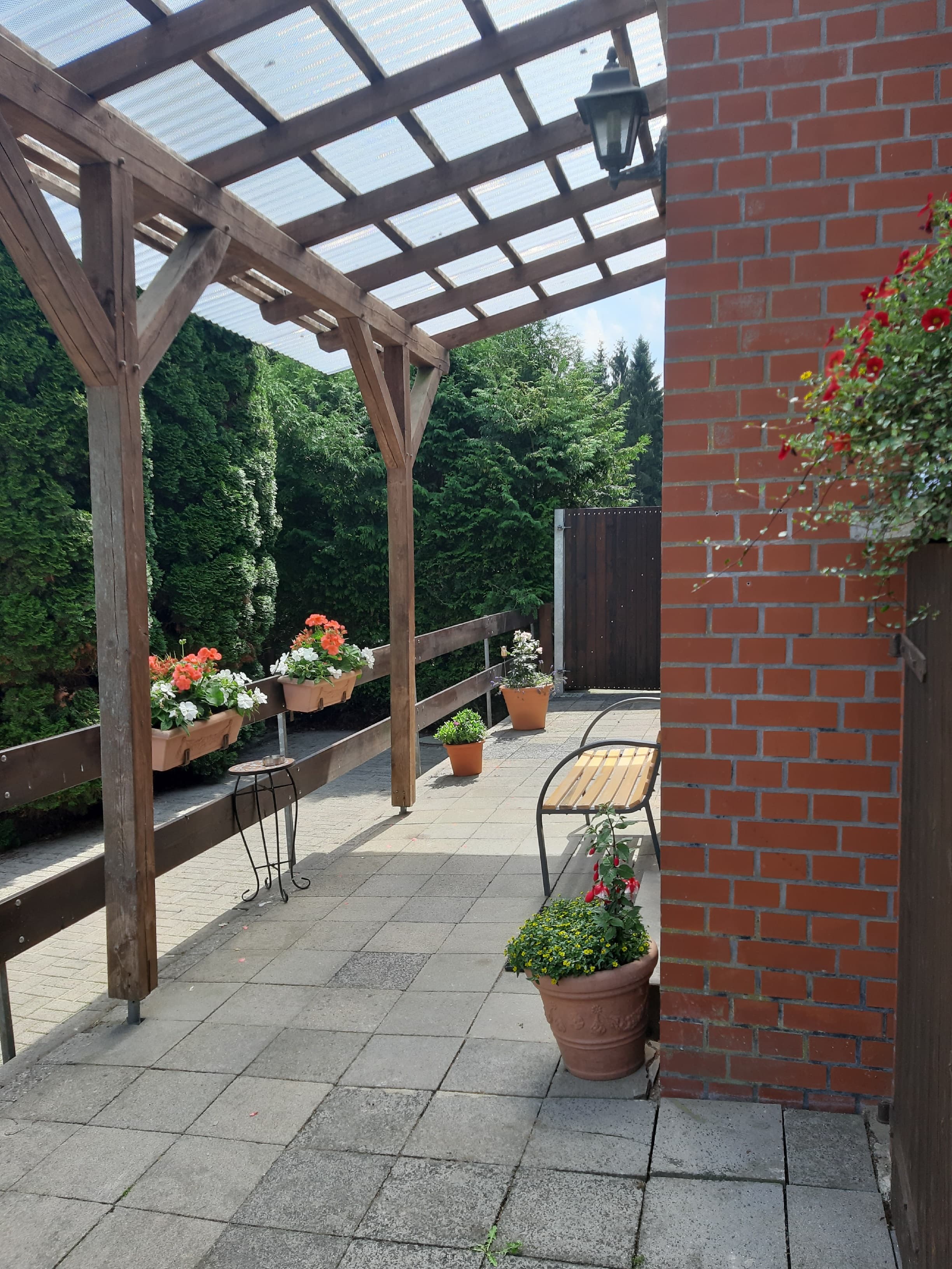 Terrasse der Gasthaus-Pension "Im Rehwinkel" in Soltau