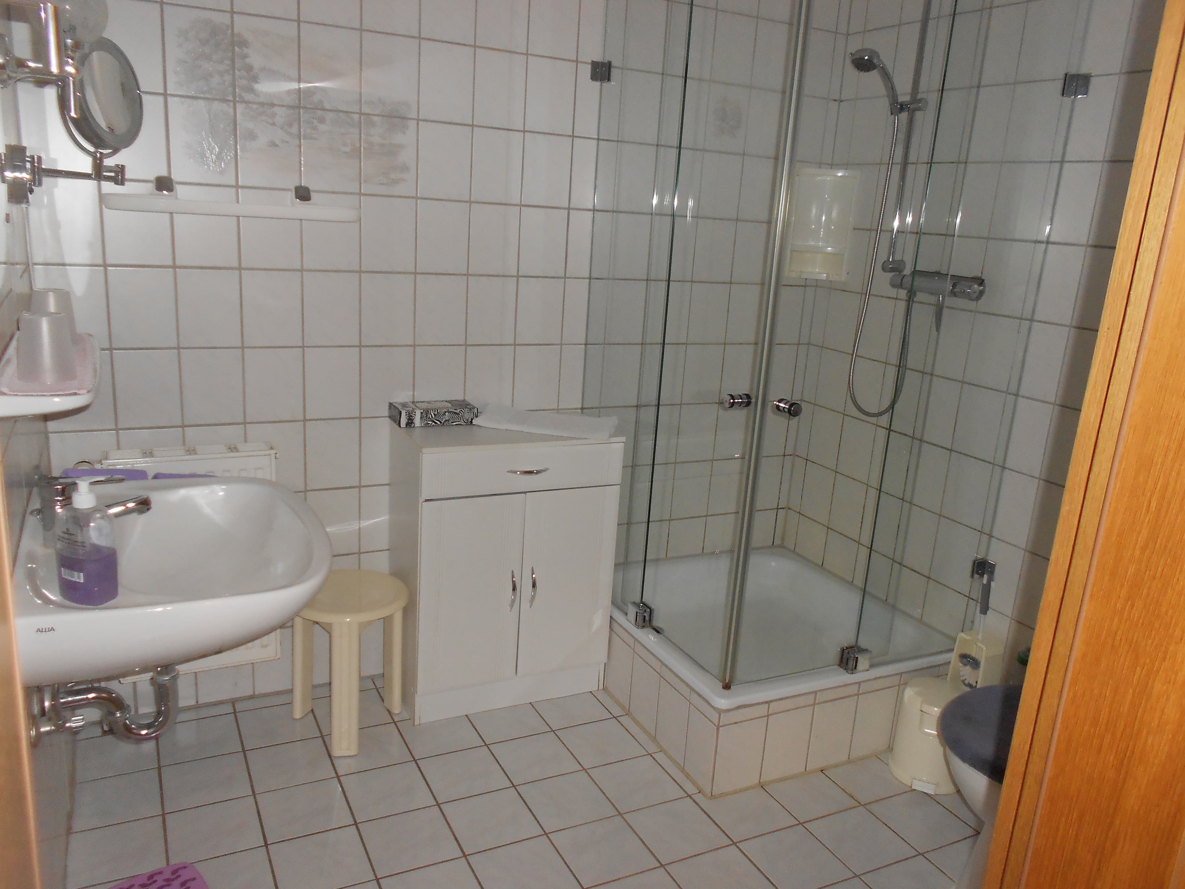 Badezimmer auf dem Ferienhof Fegebank in Grethem