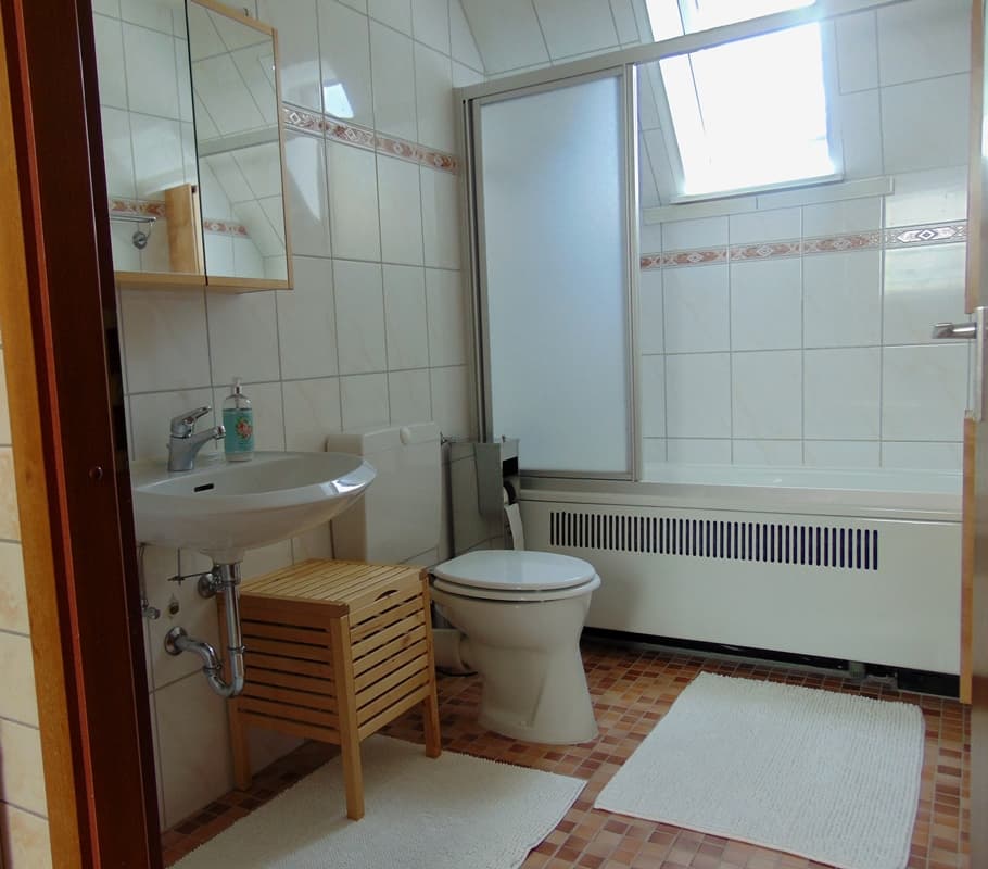 Bad in der Ferienwohnung Haus Heckenrose in Undeloh
