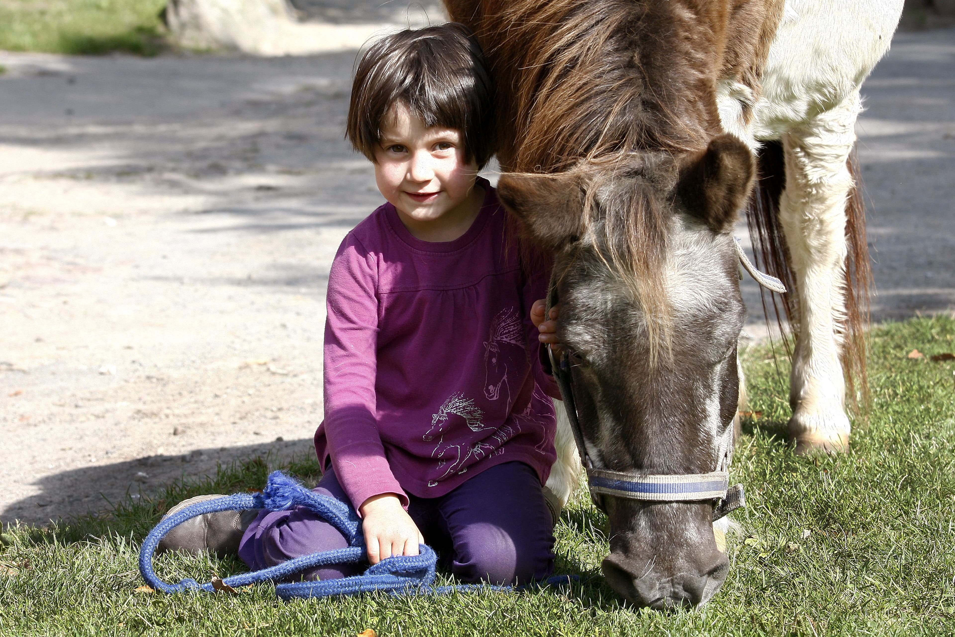 Mädchen mit Pony auf dem Reiter- und Ferienhof Cohrs in BispingenGirl with pony at the Cohrs riding and vacation farm in BispingenPige med pony på Cohrs ride- og feriegård i BispingenMeisje met pony op de manege en vakantieboerderij Cohrs in Bispingen
