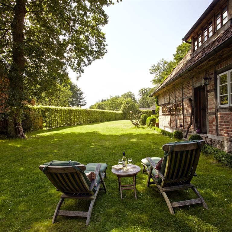 Garten des kleinen Ferienhauses in Neuenkirchen