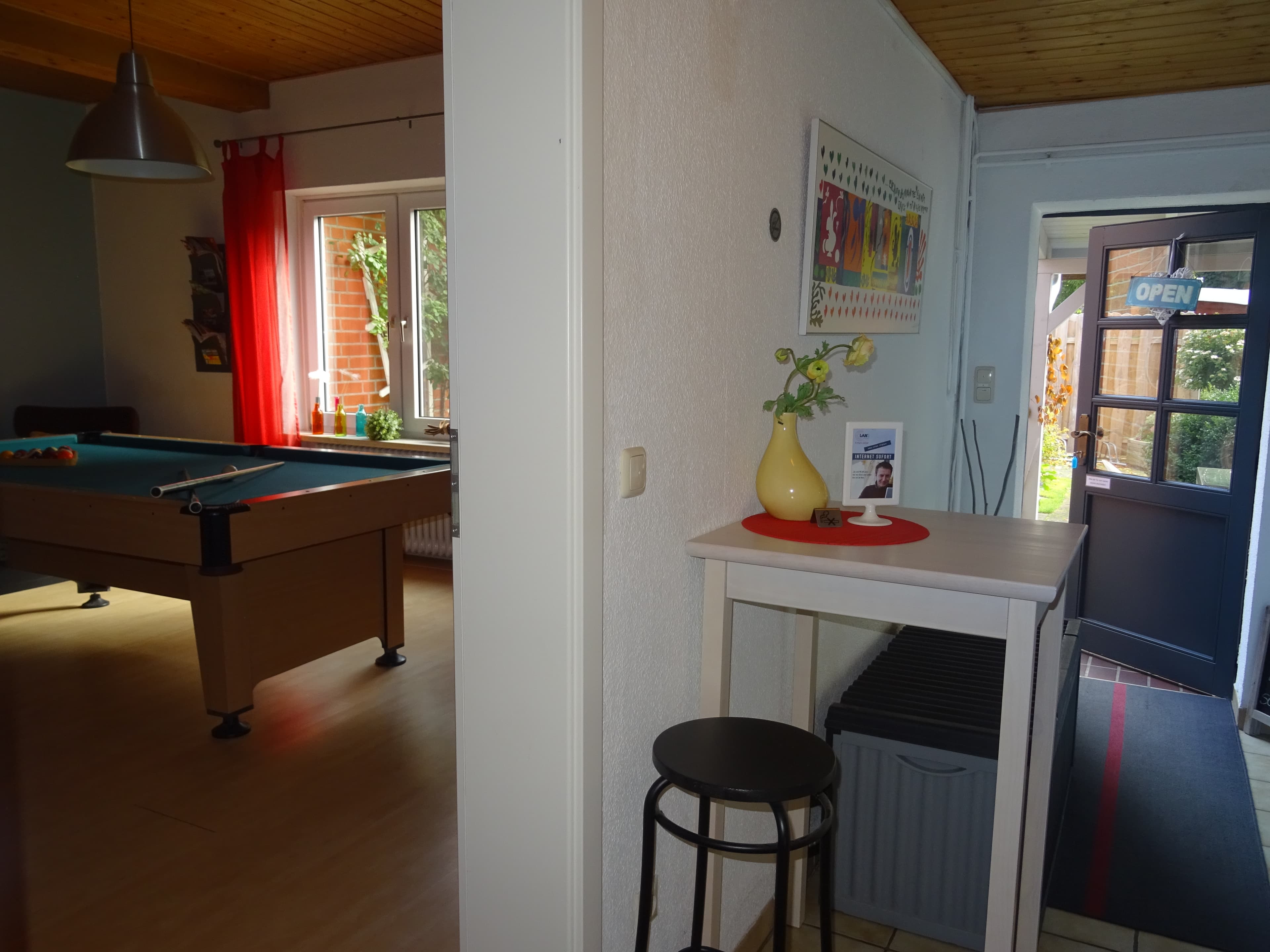 Flur zum Garten in dem Scharnebecker Gästehaus in Scharnebeck