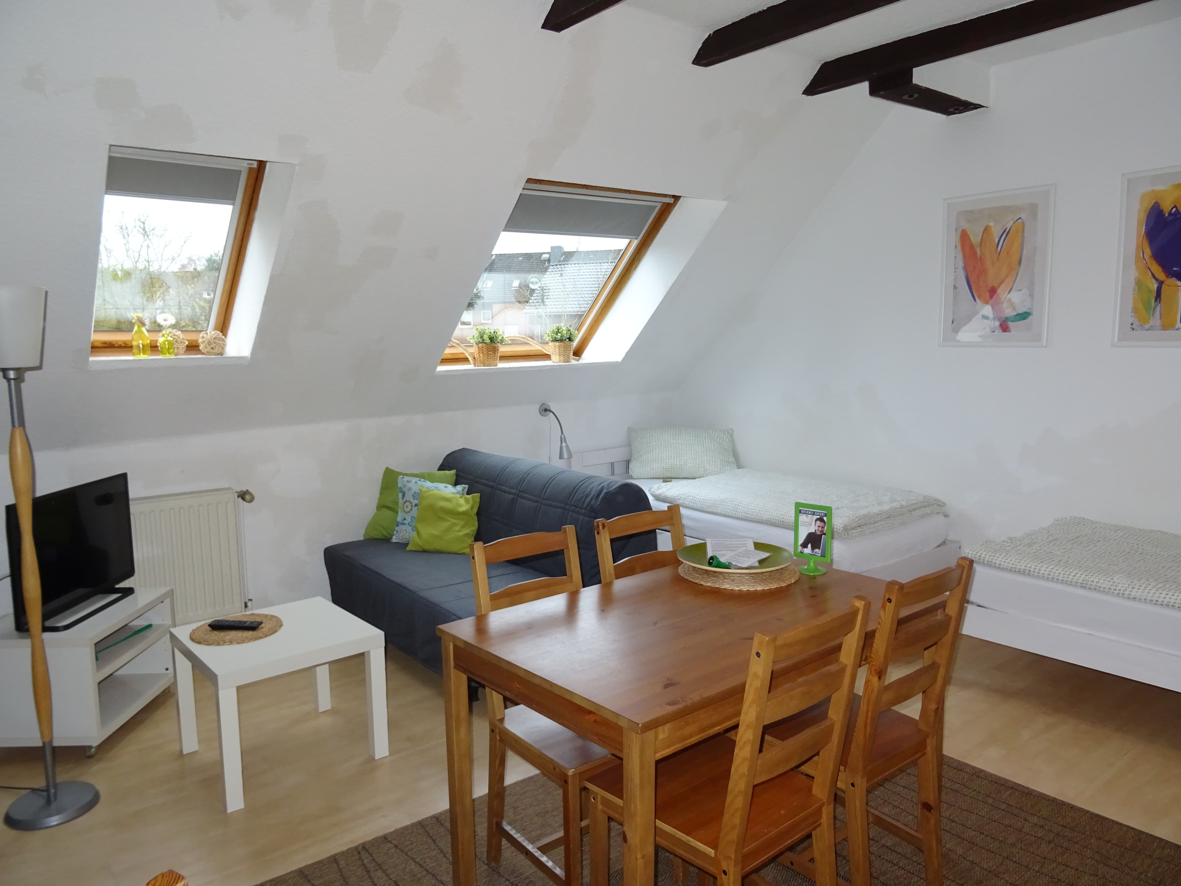 Wohnraum in dem Apartment 1 des Scharnebecker Gästehauses in Scharnebeck