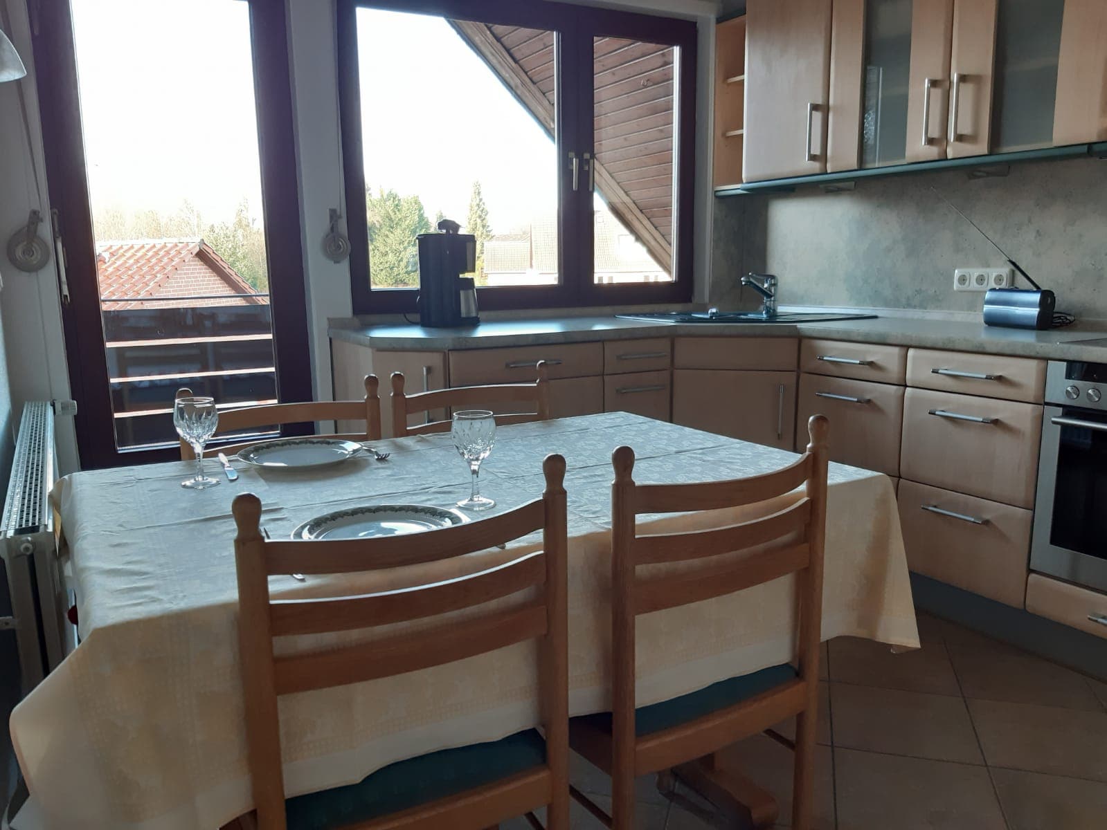 Die Küche in der Ferienwohnung Örtzeblick in Bergen