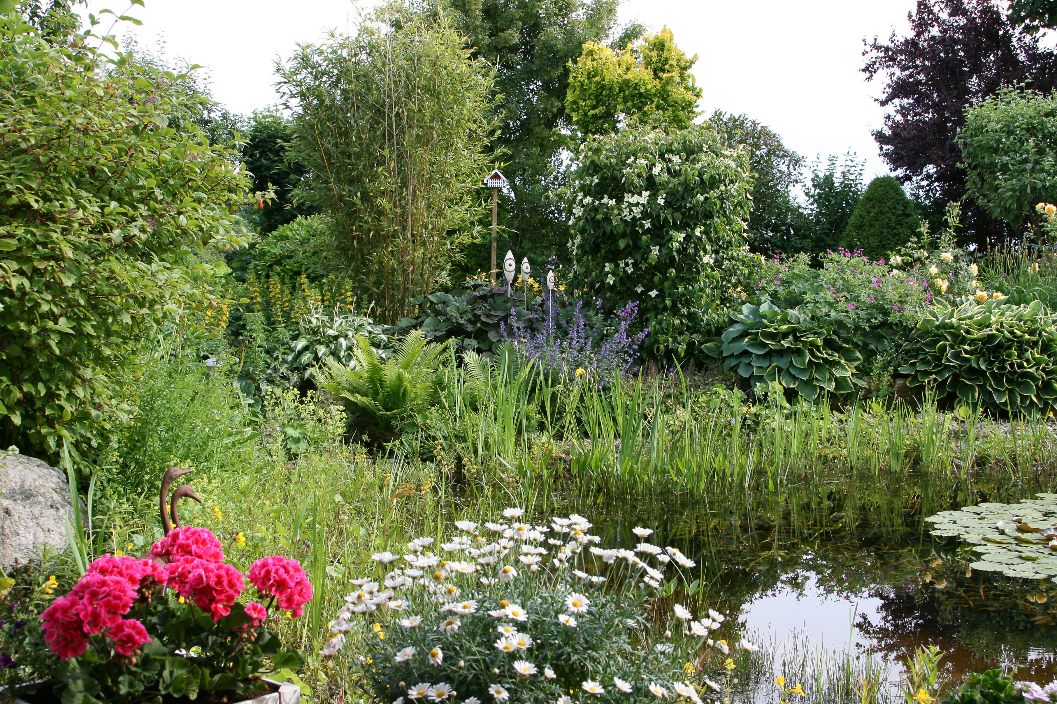 Blick von der Terrasse in einen Teil des Gartens