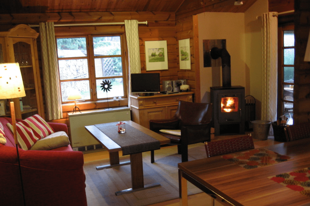 Wohnbereich Ferienhaus Holzhaus am Heidesee Müden Örtze